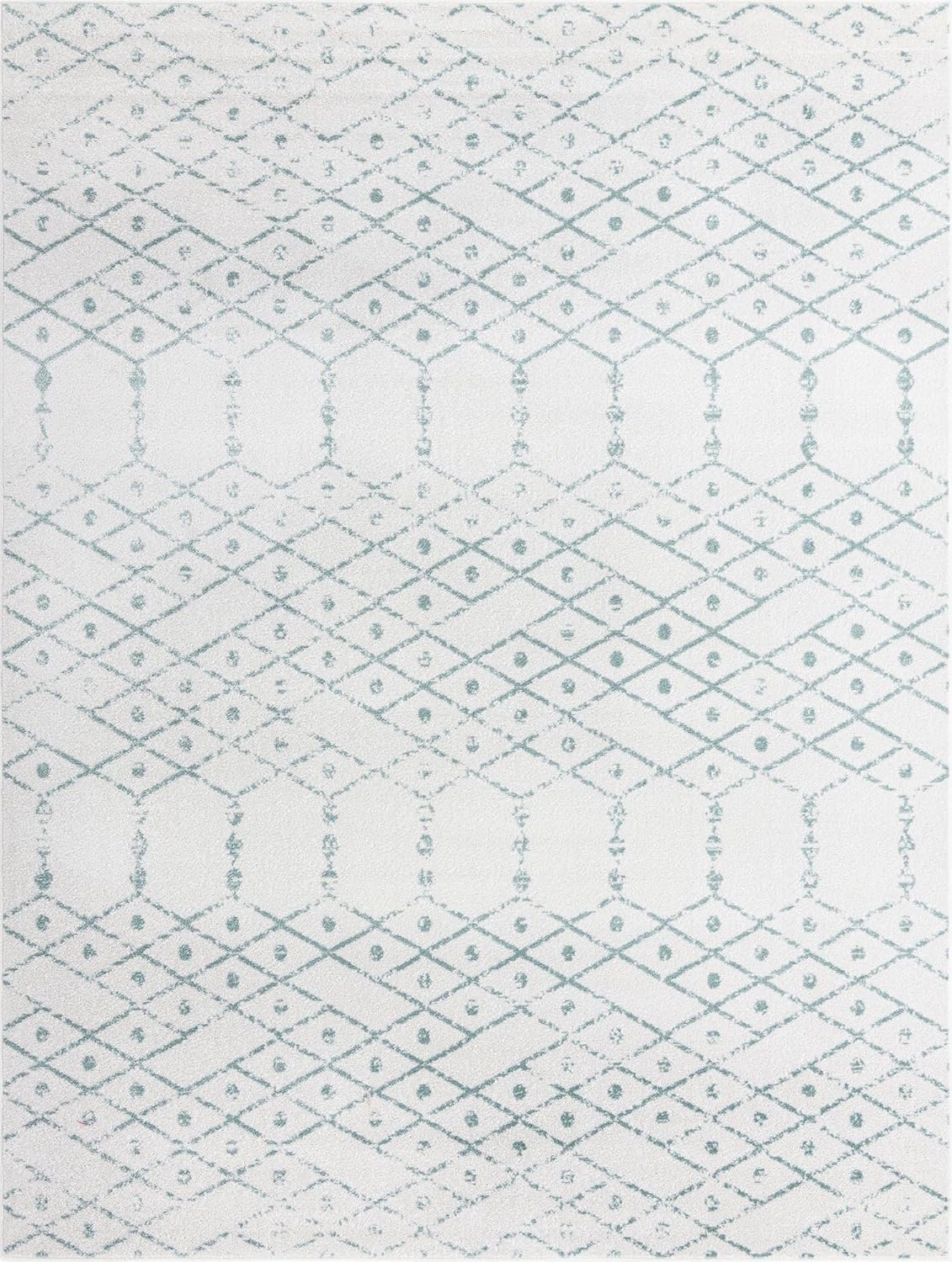 Paxon Trellis Collection Rug 8' x 10' Ivory Aqua