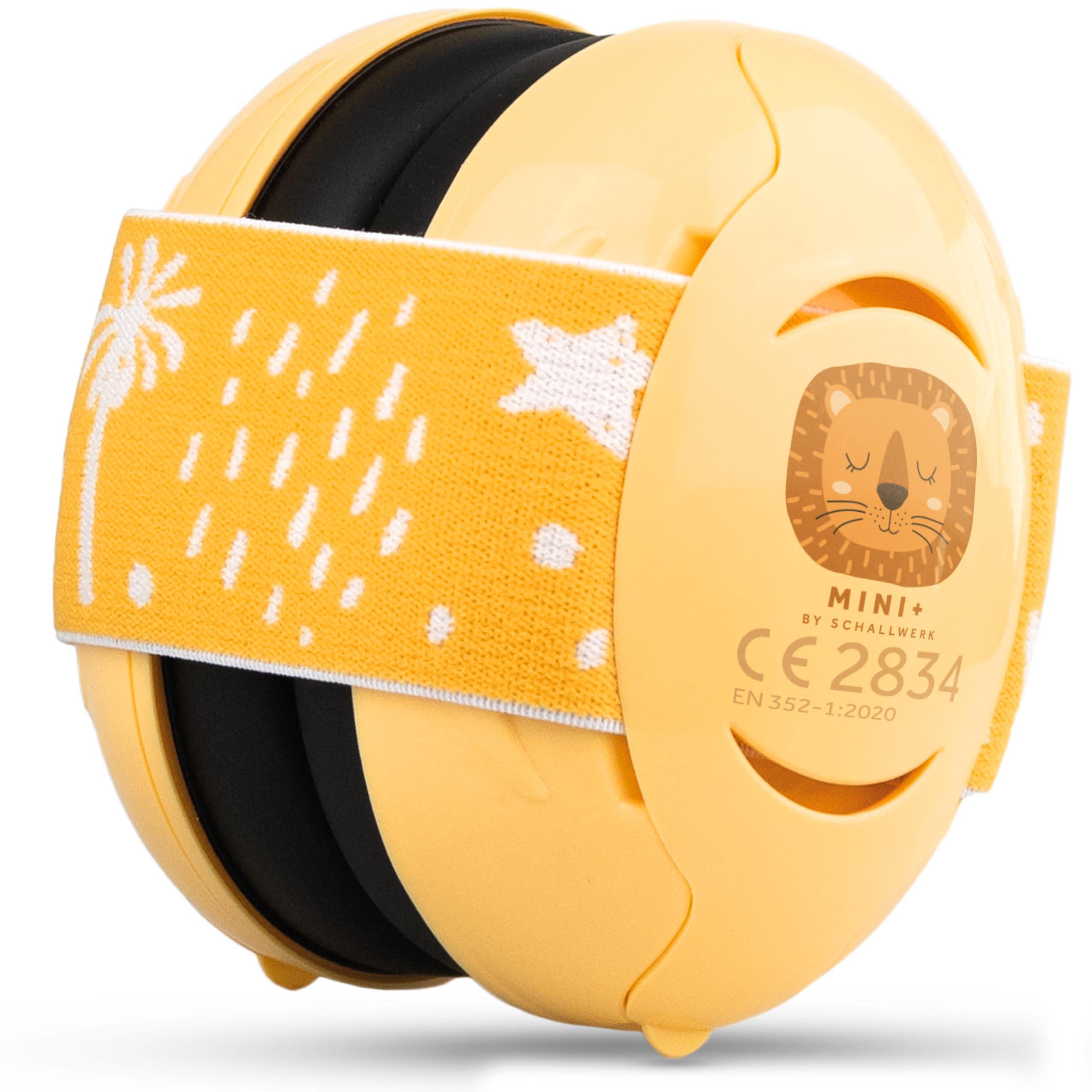 Schallwerk ® Mini+ (Lion Yellow) Gehörschutz Baby & Kinder – Lärmschutz Kopfhörer für Kleinkinder – Hochwertige Ohrenschützer & Hörschutz speziell für Babys
