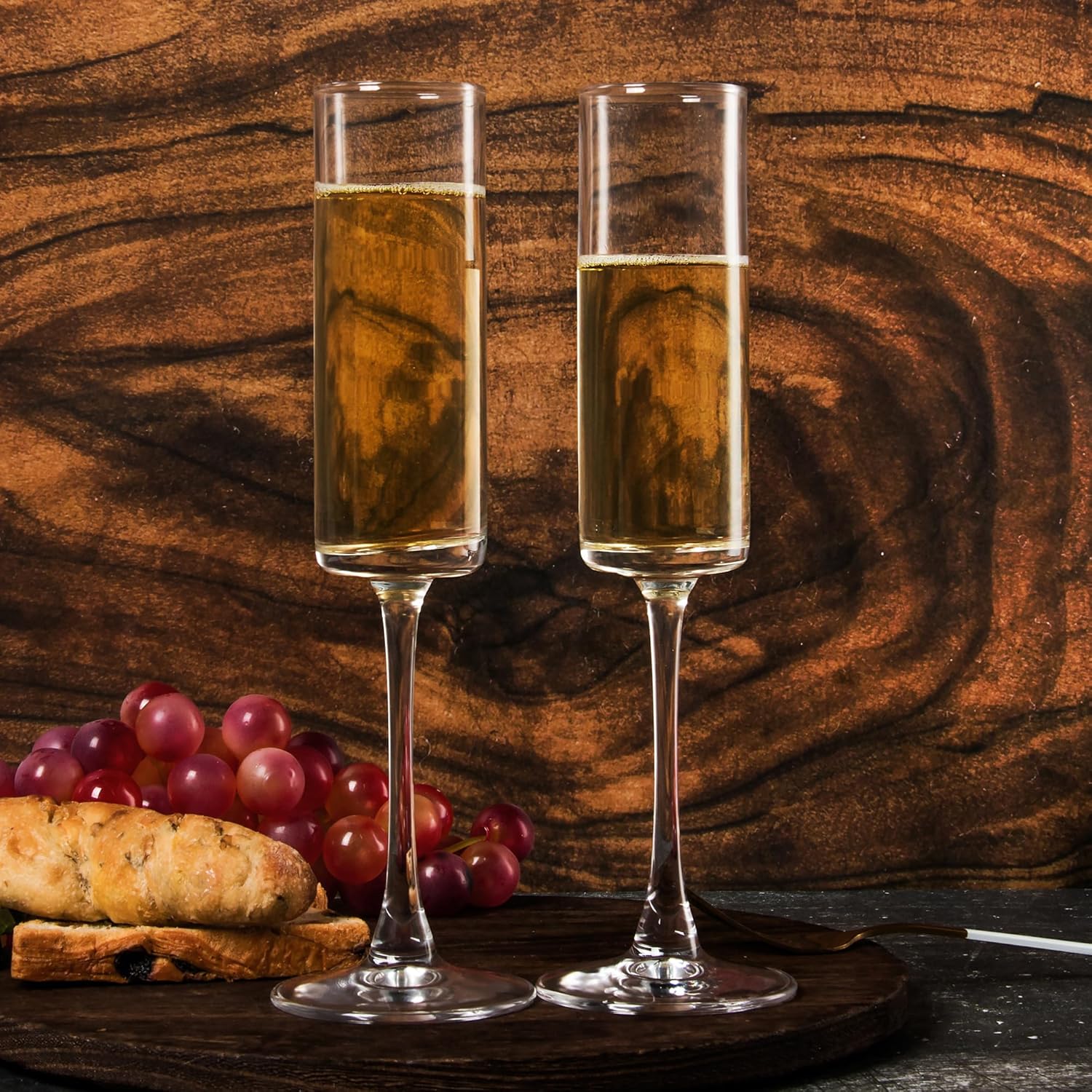 UMEIED 6 Oz Edge Champagne Flutes Set of 12, Long Stemmed Crystal Clear Champagne Flute Glass Set, Sparkling Wine Glasses for Home Party Wedding Birthday Housewarming Gifts - Image 5