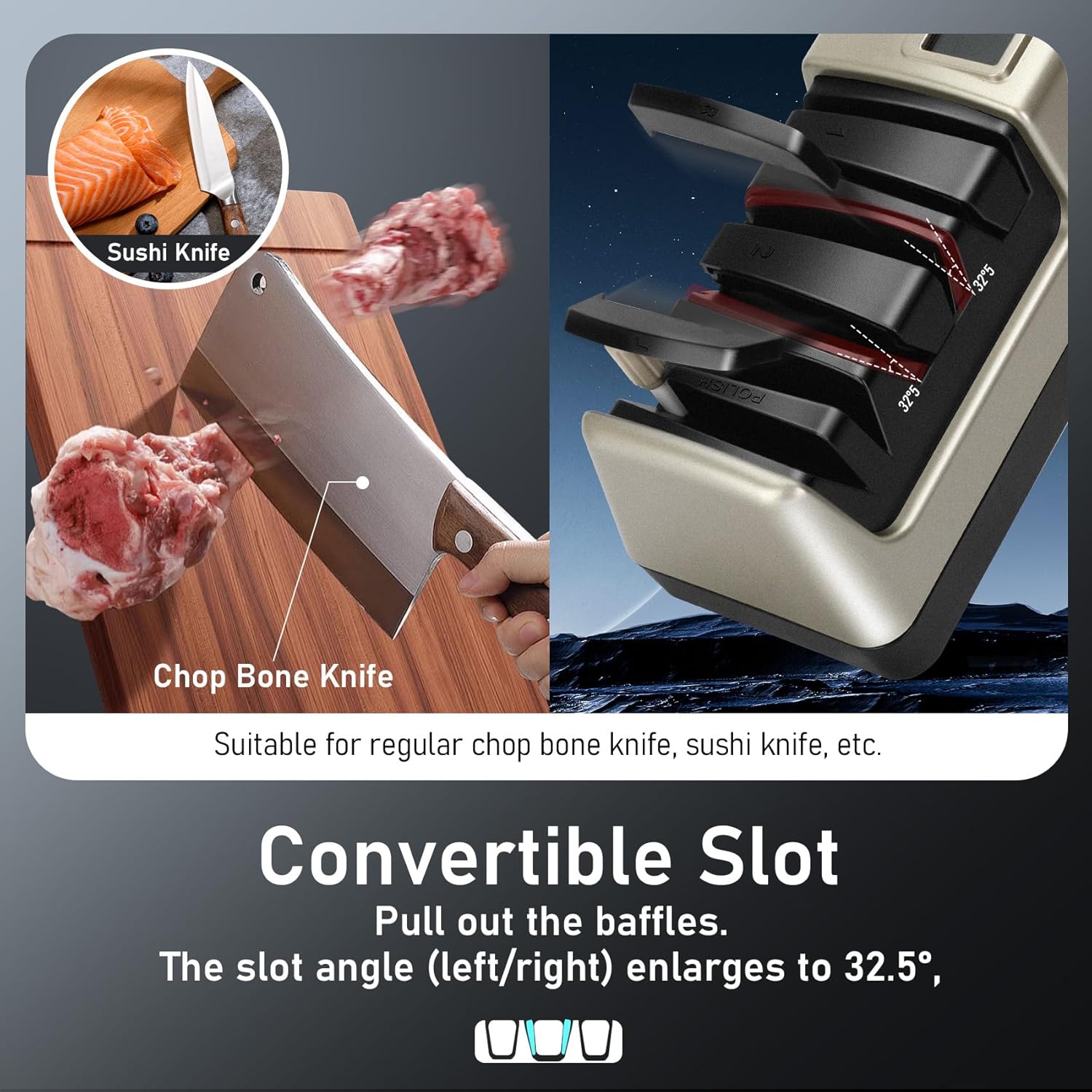 5 in 1 Electric Knife Sharpener for Kitchen Knives, 3 Adjustable Speed, 100% Diamond knife sharpener for Straight, Scissors, Serrated & Ceramic Knives, Light Blonde