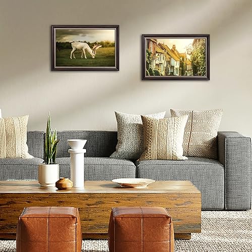 Miniatura 6 de Space Art Deco, Juego de 2 marcos de 11 x 17 pulgadas sin paspartú, para arte o fotos, de cristal, resistentes a los golpes, para montaje en pared