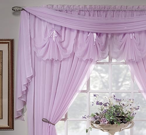 Vista 367 de Today's Curtain - Cortina Emelia de gasa original, panel de 84 pulgadas, negro, 60 pulgadas de ancho x 84 pulgadas de largo