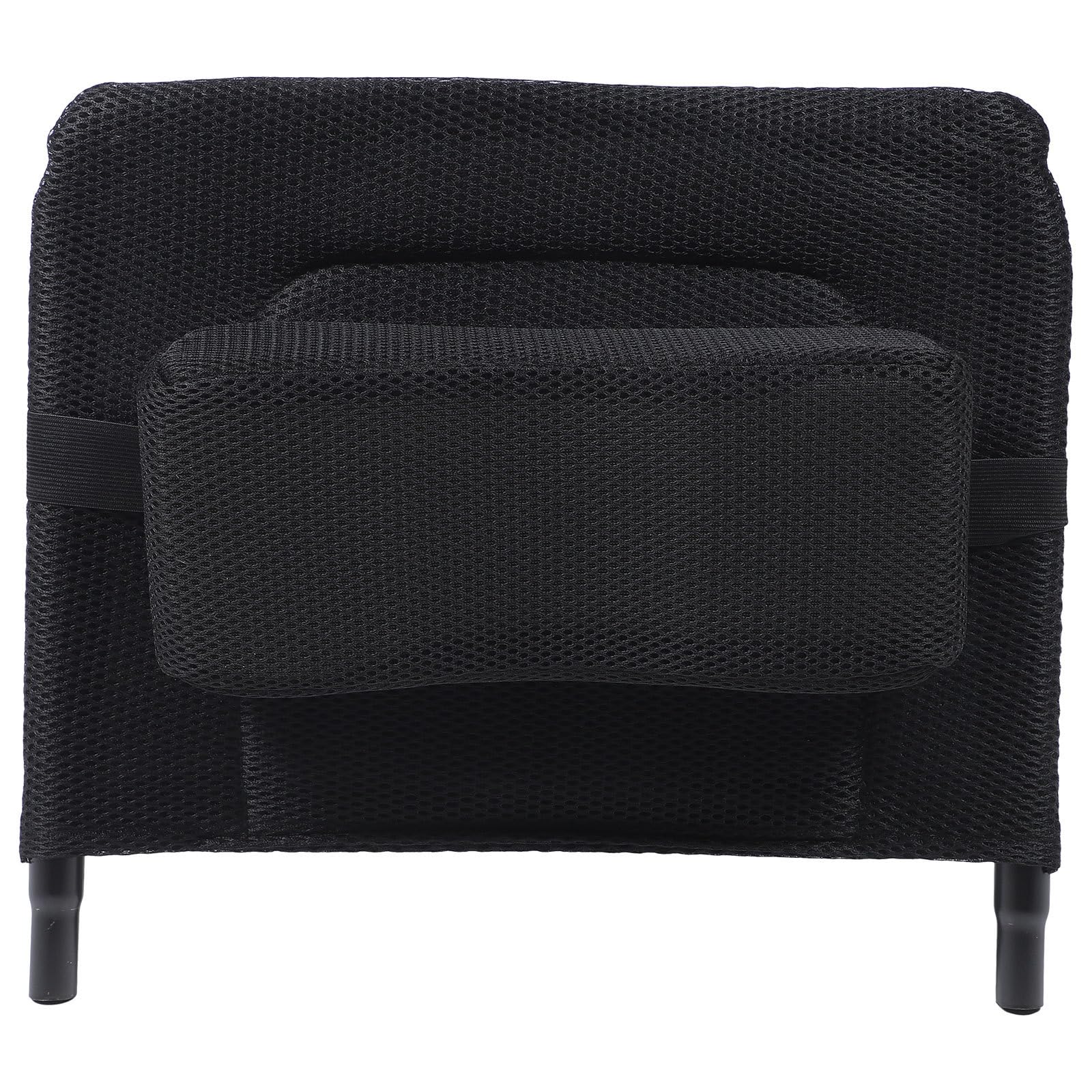 Extensión del Respaldo Diseño Ergonómico para Silla de Ruedas Material de Acero al Carbono y Tela de Malla Negra, Accesorio Ajustable y Resistente para Movilidad