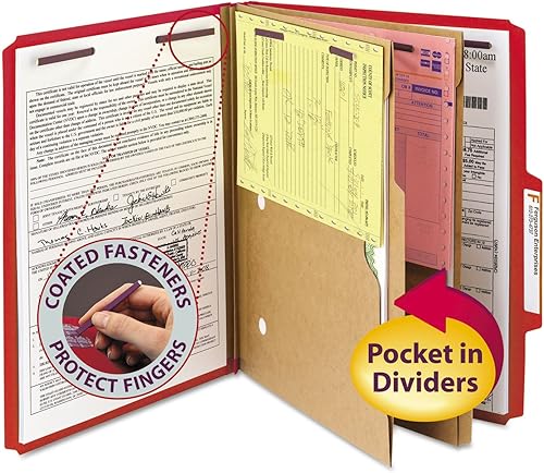 Miniatura 1 de Smead Carpeta de archivos de clasificación de cartón prensado con cierres SafeSHIELD, 2 divisores de bolsillo, expansión de 2 pulgadas, tamaño