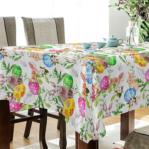 Miniatura 3 de senya Manteles de Pascua – Rectangular, Poliéster, Patrón de Pascua – 54 x 60 pulgadas – Resistente a las manchas y al calor – Perfecto para