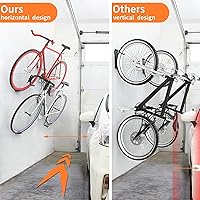 Vista 3 de WALMANN Paquete de 2 soportes para pedales de bicicleta, soporte de pared horizontal resistente para pared de garaje, soporte de exhibición