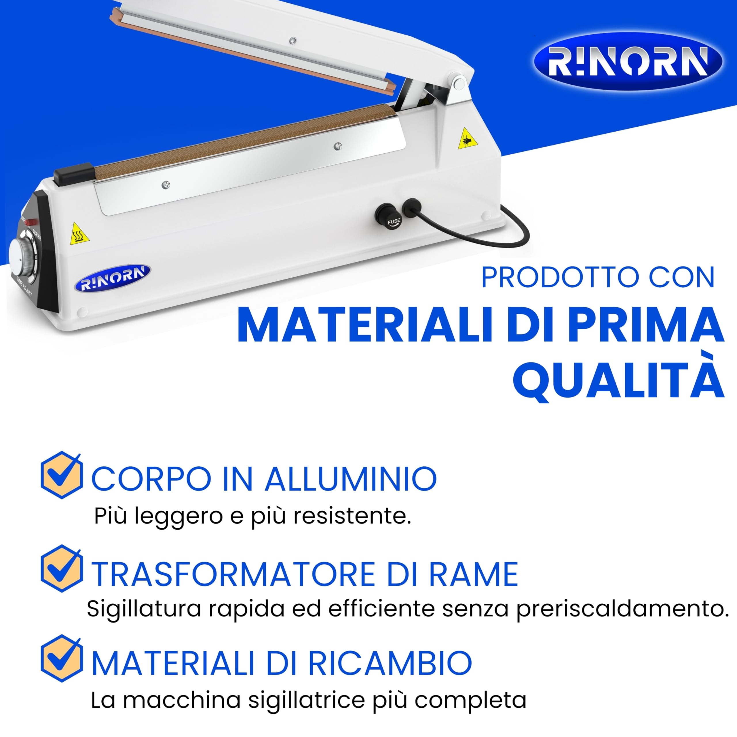 Macchina Sigilla Buste 30cm, 40cm o 50cm / Termosaldatrice Per Sacchetti Compatibile Con Plastica, Carta o Alluminio/Sigillatrice Per Sacchetti con materiali di ricambio. (30 CM)