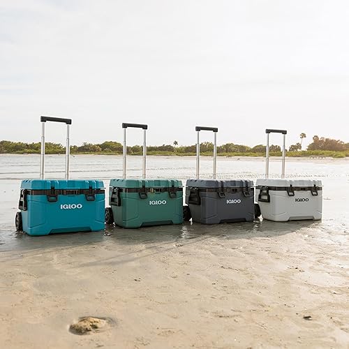 Miniatura 9 de Igloo Trailmate - Hielera con ruedas de 52 cuartos de galón, baúl de hielo rígido aislado, carbonita