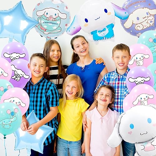 Miniatura 5 de Cinnamoro - Decoraciones de globos de cumpleaños para perros, decoraciones de fiesta de perros Cinnamoro para niñas, 21 globos de papel de aluminio