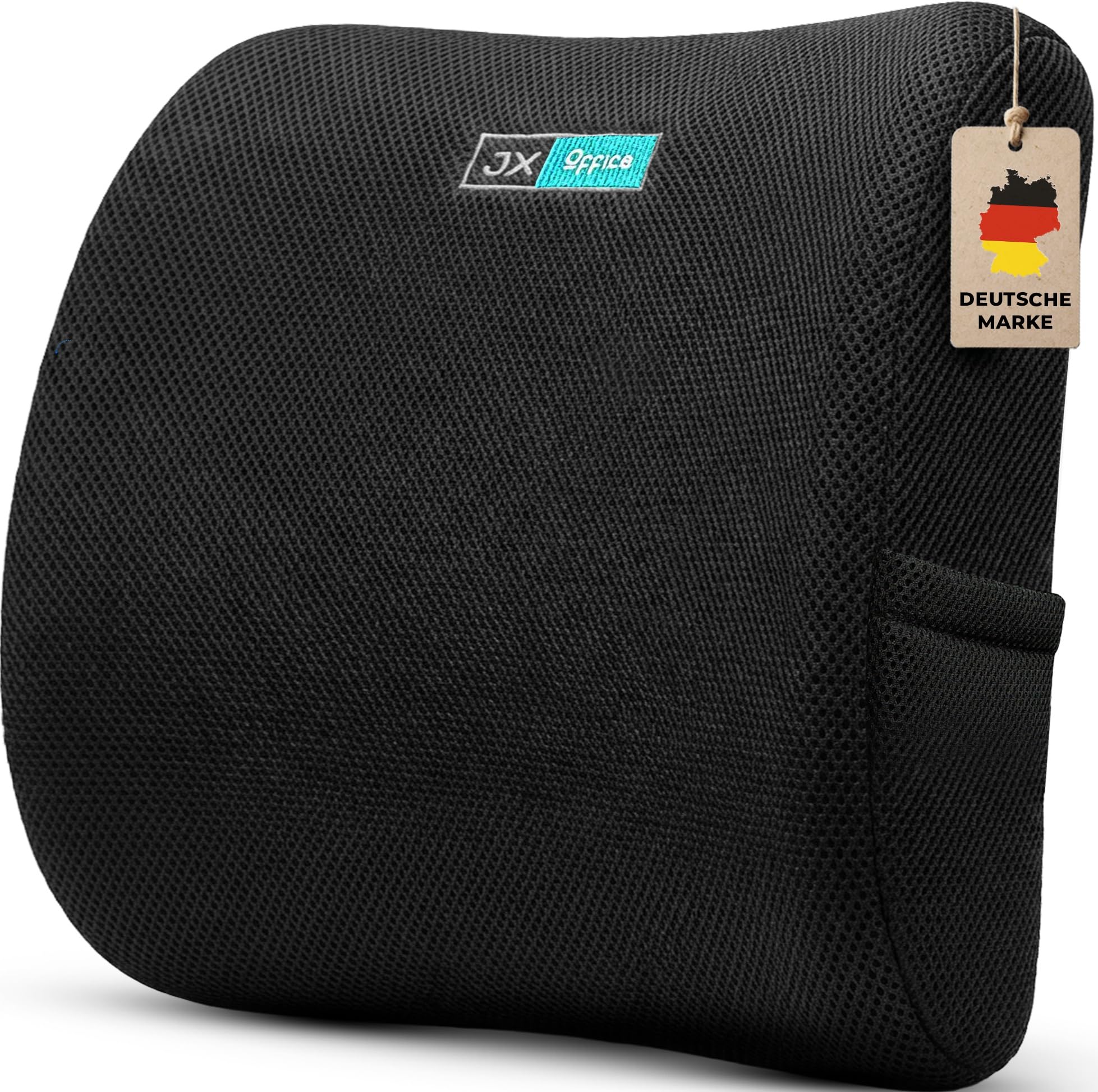 Rückenkissen – Ergonomische Lordosenstütze aus Memory Foam – Für mehr Sitzkomfort zuhause, im Büro & unterwegs –Schwarz- Auto Version