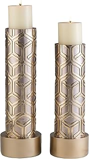 OK Lighting OK-4274-C1 Rose Gold Color Savannah Candle Holder Set