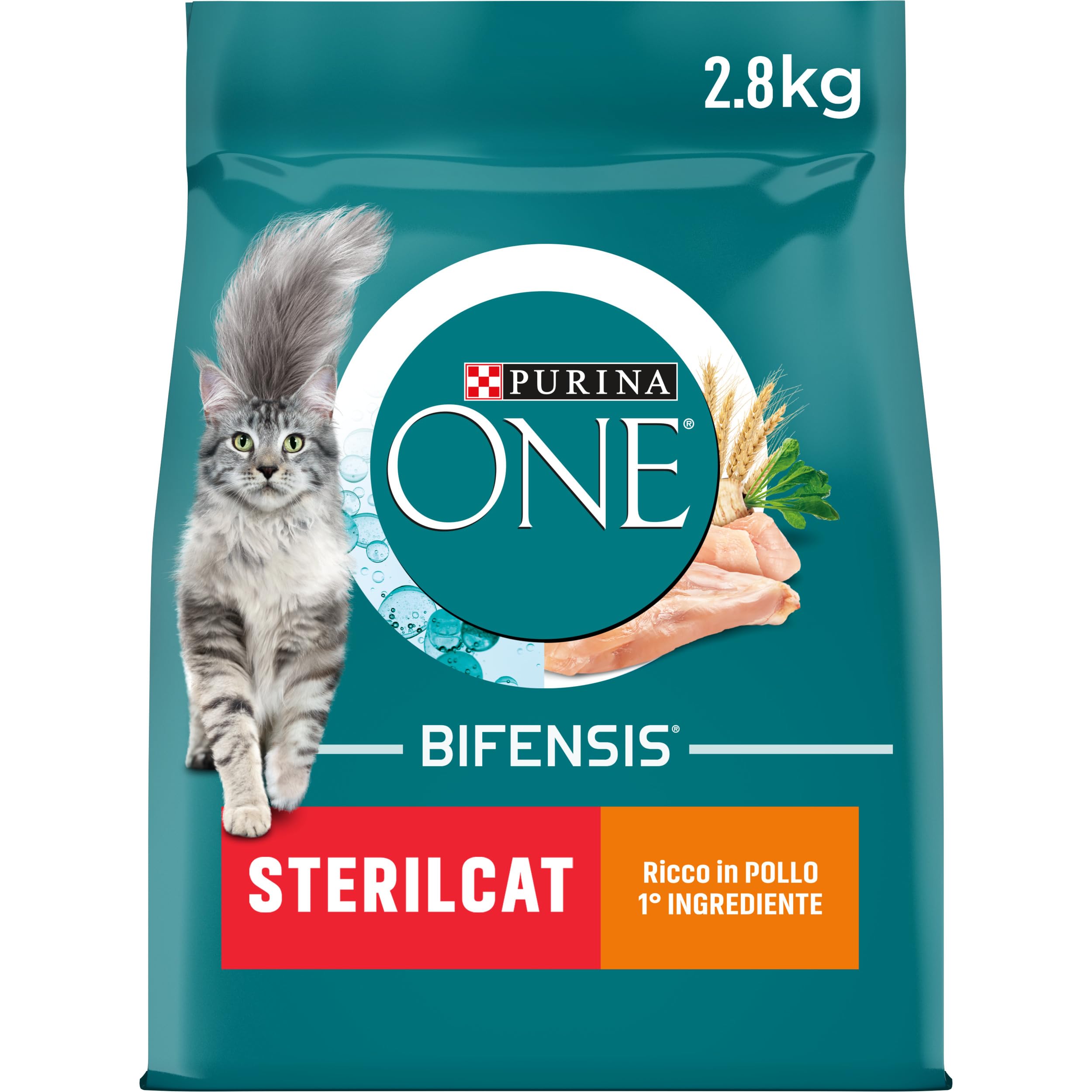 Purina ONE Bifensis Crocchette Gatto Sterilizzato Pollo, Sacco da 2,8kg