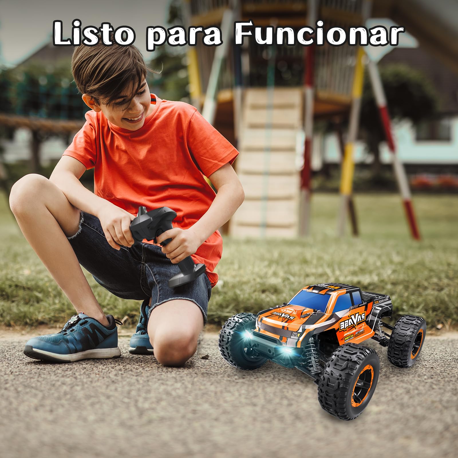 Loolinn | Coche Teledirigido Muy Duradero - Escala 1:16, Velocidad Ajustable, Todo Terreno Manejable, Listo para Funcionar, Velocidad Máxima 30 km/h - Coche Teledirigido para Niños y Adulto