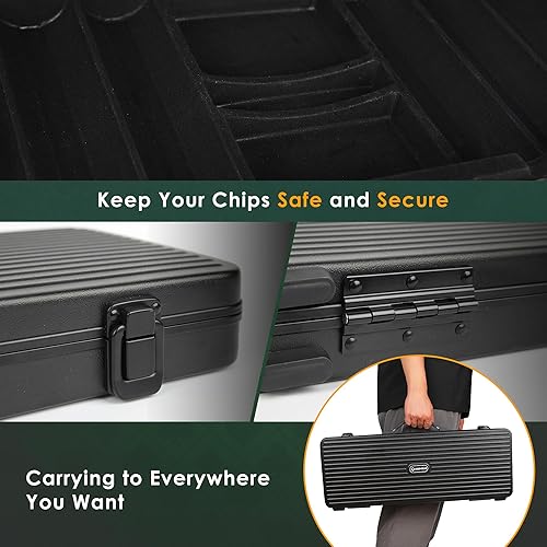 Miniatura 4 de Juego de 500 piezas de póquer con fichas de arcilla numeradas de 0.49 oz, juegos de fichas de casino Texas Hold'em con 2 barajas de cartas de