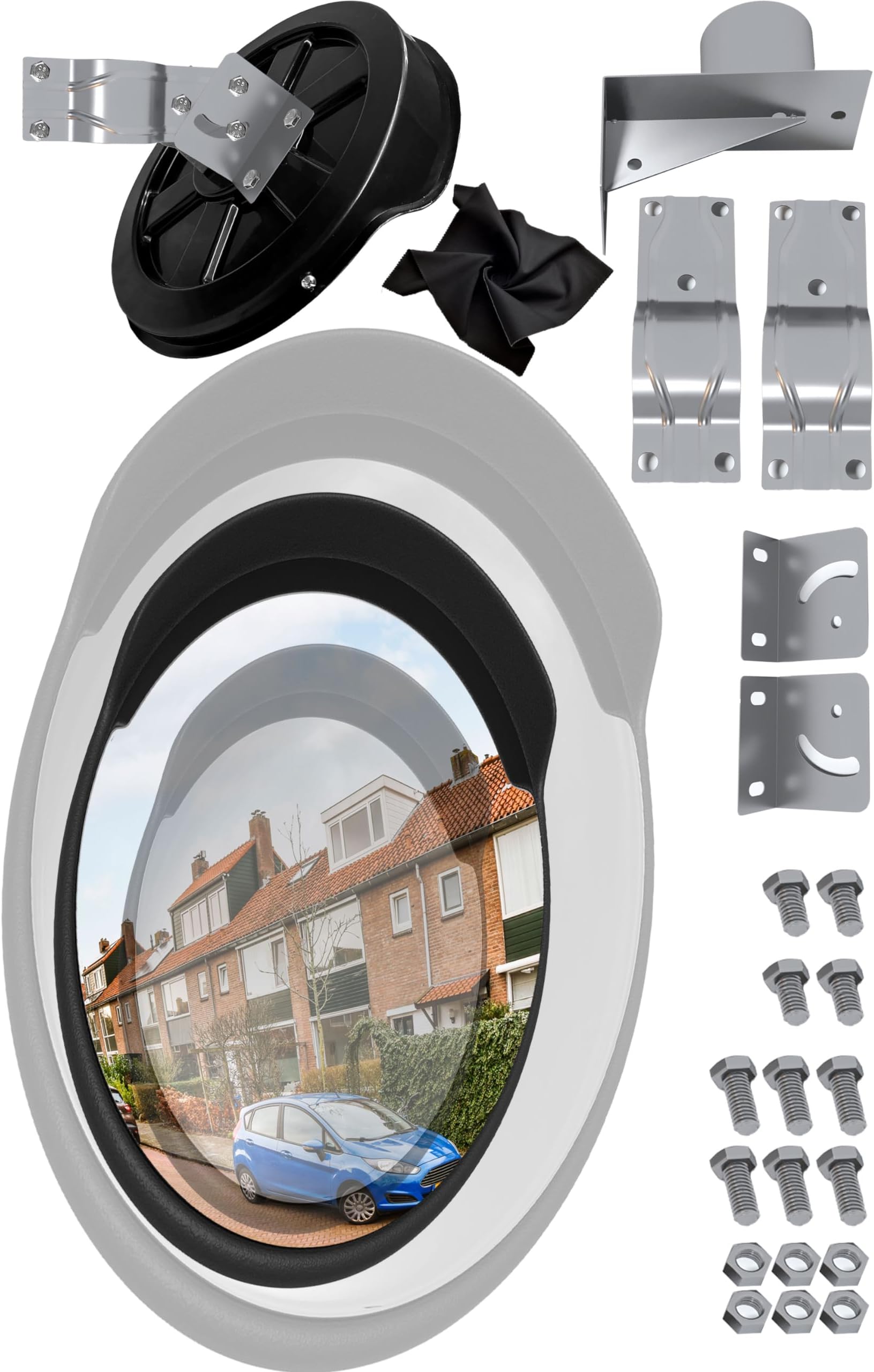 Traffic Mirror 26 inch - Corner Mirror Blindspot for Wall Convex Mirror for Driveway Garage Mirror Parking Assist Security Mirror Outdoor Road Mirror Gas Station Mirror - Wide Angle Traffic Mirror