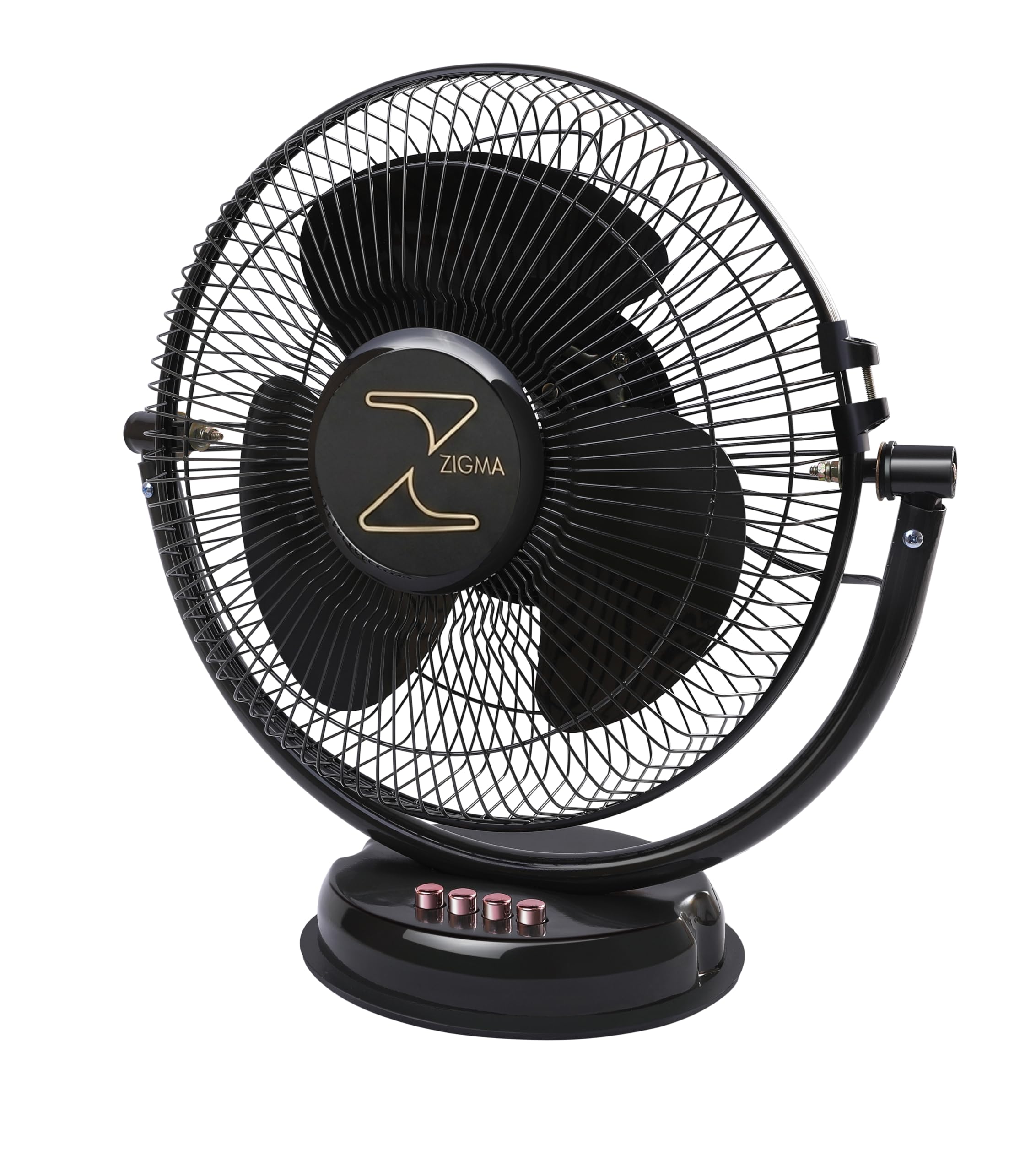 ZIGMA Tiktik High Speed All-Purpose Table Fan (300mm) – 2300 RPM Powerful Airflow, Robust Metal Body, Aerodynamic Resin Blades, and 3-Speed Piano Switch Control for Home and Office-Black-image-30