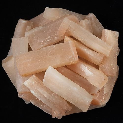 Miniatura 3 de Crocon Piedras ásperas de selenita naranja de 1 libra y cristales a granel Piedra preciosa cruda para pulir, cabina, pulido, minería, equilibrio de