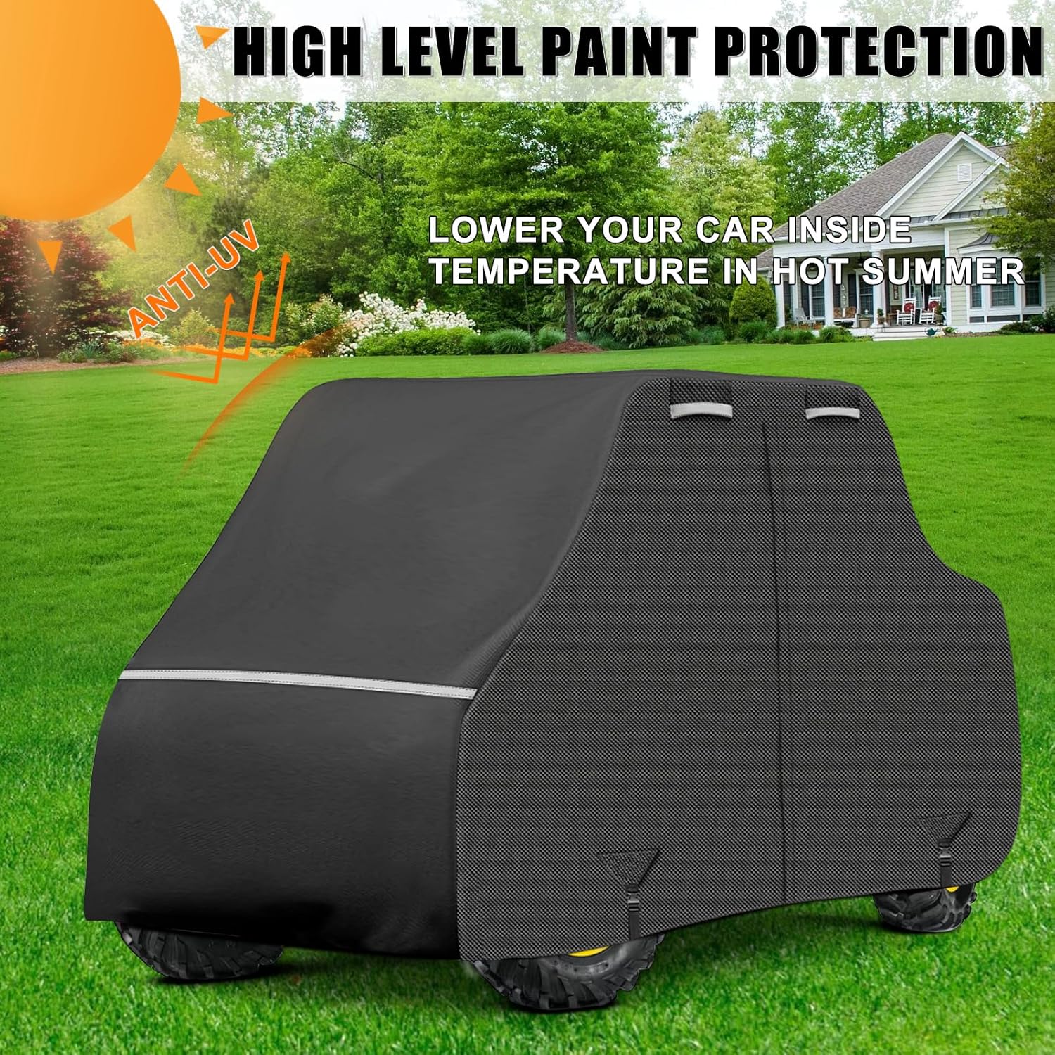 Waterproof UTV Cover Replace for John Deere Full Size Crossover XUV825M/855M and XUV560E/590M S4 4-Seater Gator, 500D Oxford Cloth UTV Cover with Windproof Buckles for Rain Snow Dust Protection