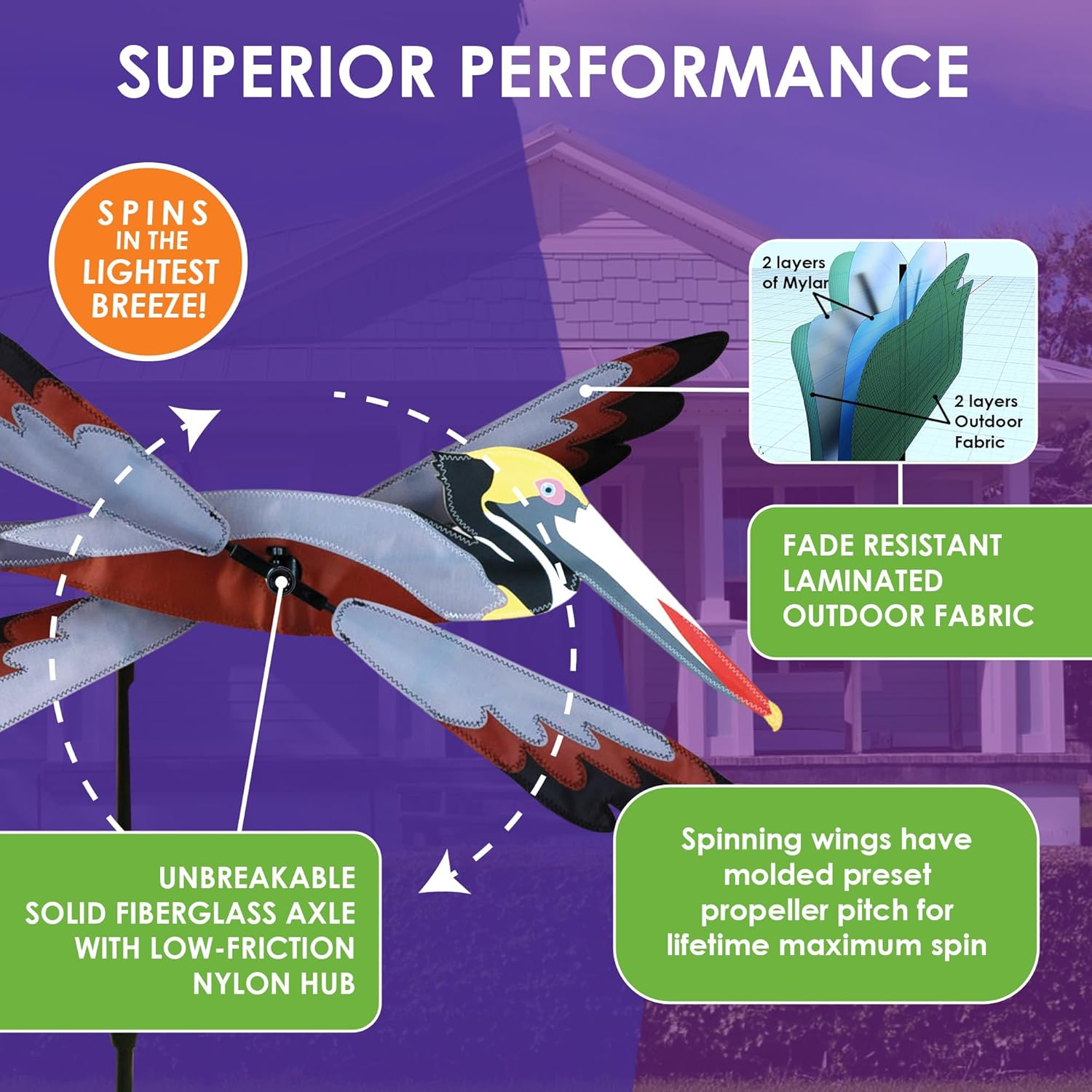 Premier Designs PD21827 Brown Pelican Spinner 23"