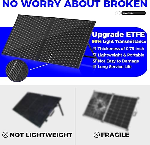 Miniatura 5 de VOLTSET Panel solar portátil de 100 vatios y 12 voltios con controlador de cargador impermeable de 10 A, cargador solar plegable de 100 W