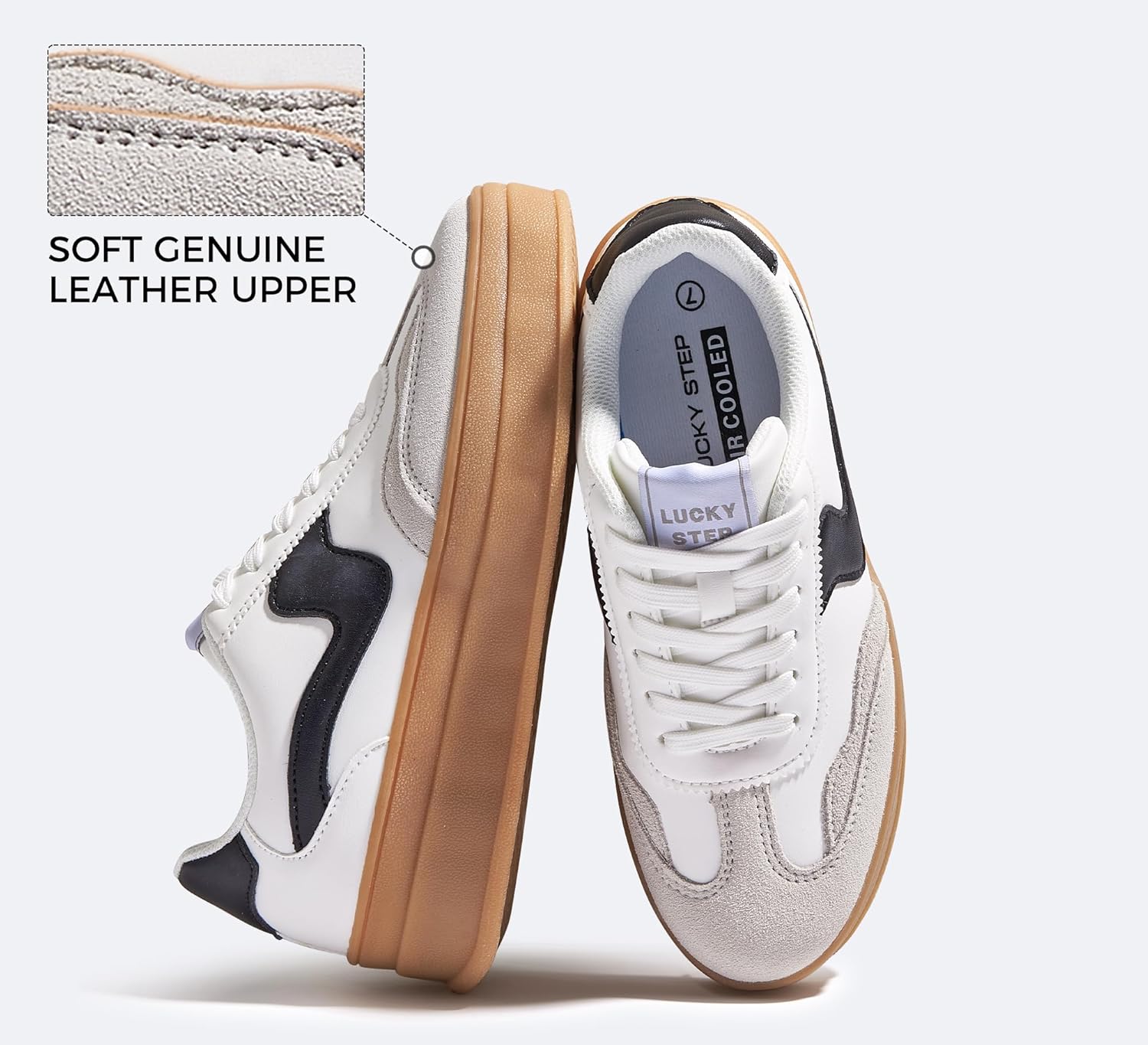 LUCKY STEP Tênis feminino moderno plataforma sola grossa camurça couro legítimo clássico borracha sola de goma cano baixo casual sapatos de caminhada em promoção! Veja a oferta e mais achadinhos de Tênis 2 Hoje é o melhor dia para comprar LUCKY STEP Tênis feminino moderno plataforma sola grossa camurça couro legítimo clássico borracha sola de goma cano baixo casual sapatos de caminhada com aquele preço maroto! Promoção! Aproveite a oferta! 2