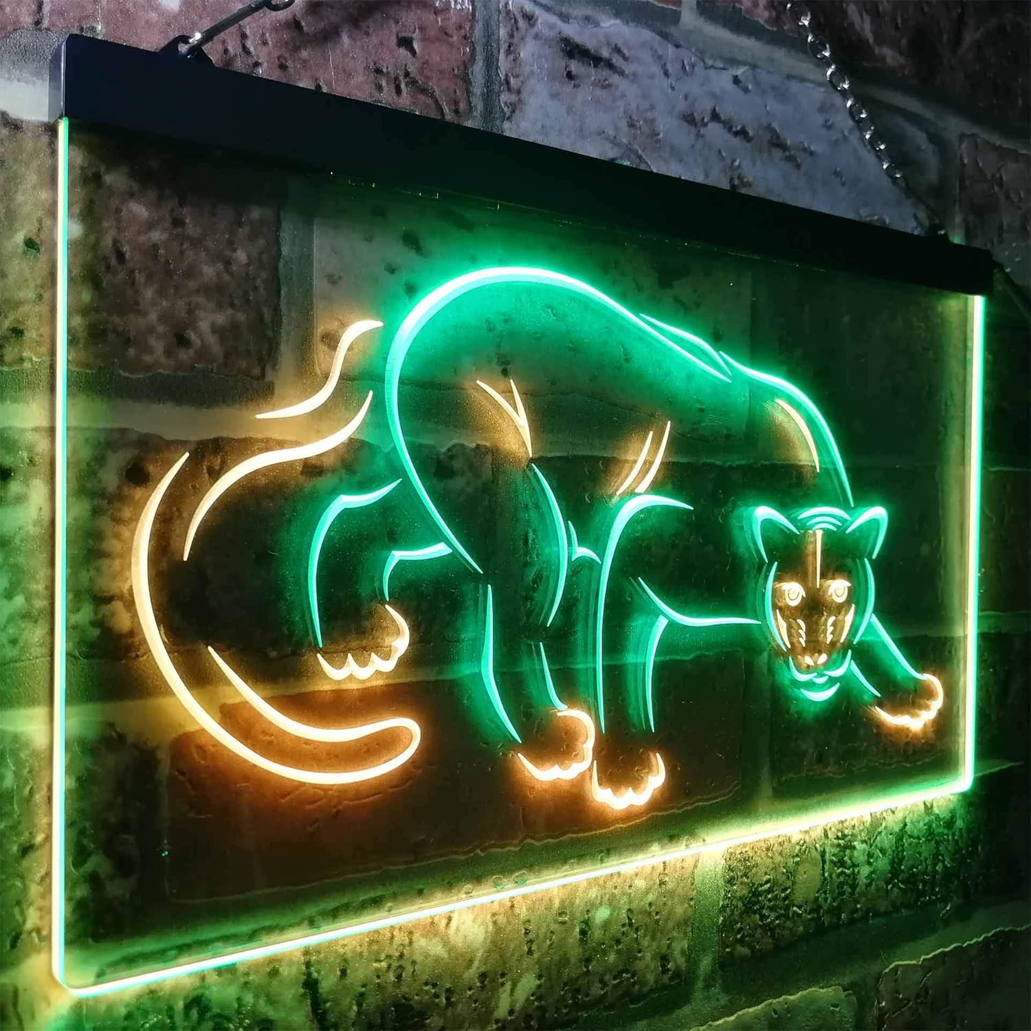 ADVPRO Panther Animal Room Display Dual Color LED Neon Sign Green & Yellow 12" x 8.5" st6s32-i3257-gy