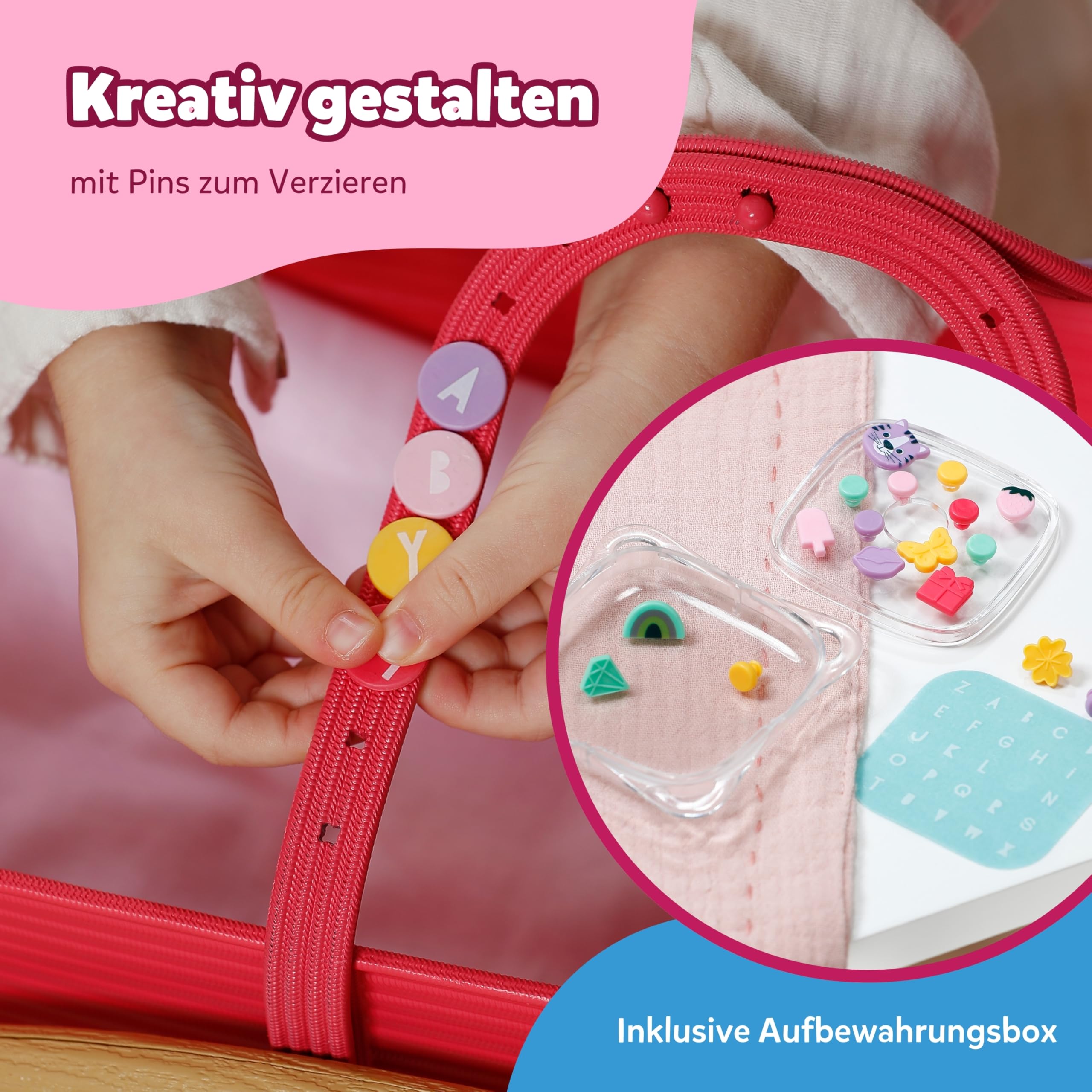 BABY born 3 in 1 Wiege Pinplay, Puppenbett, Wiege und Trage mit Pins zum Verzieren, inkl. Bettdecke und Kopfkissen