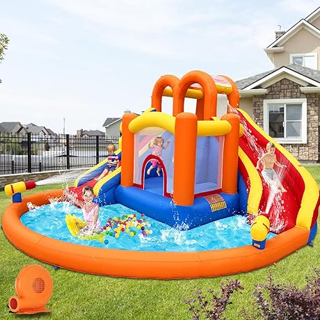 HuaKastro Inflatable Water Slide Bounce House Combo