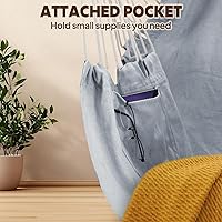 Vista 5 de Chihee Silla columpio tipo hamaca, metal fuerte, plegable, portátil, máximo 500 libras, asiento cómodo para patio y césped, interior/exterior Gris