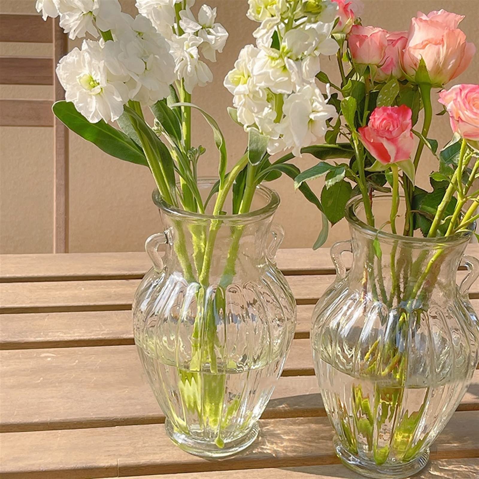 Jarrone Florero de Cristal Azul Creativo, decoración for Sala de Estar, Mesa de té, Escritorio, Cultivo de Agua, arreglo de Flor hidropónica, Botella Decorativa Maceta
