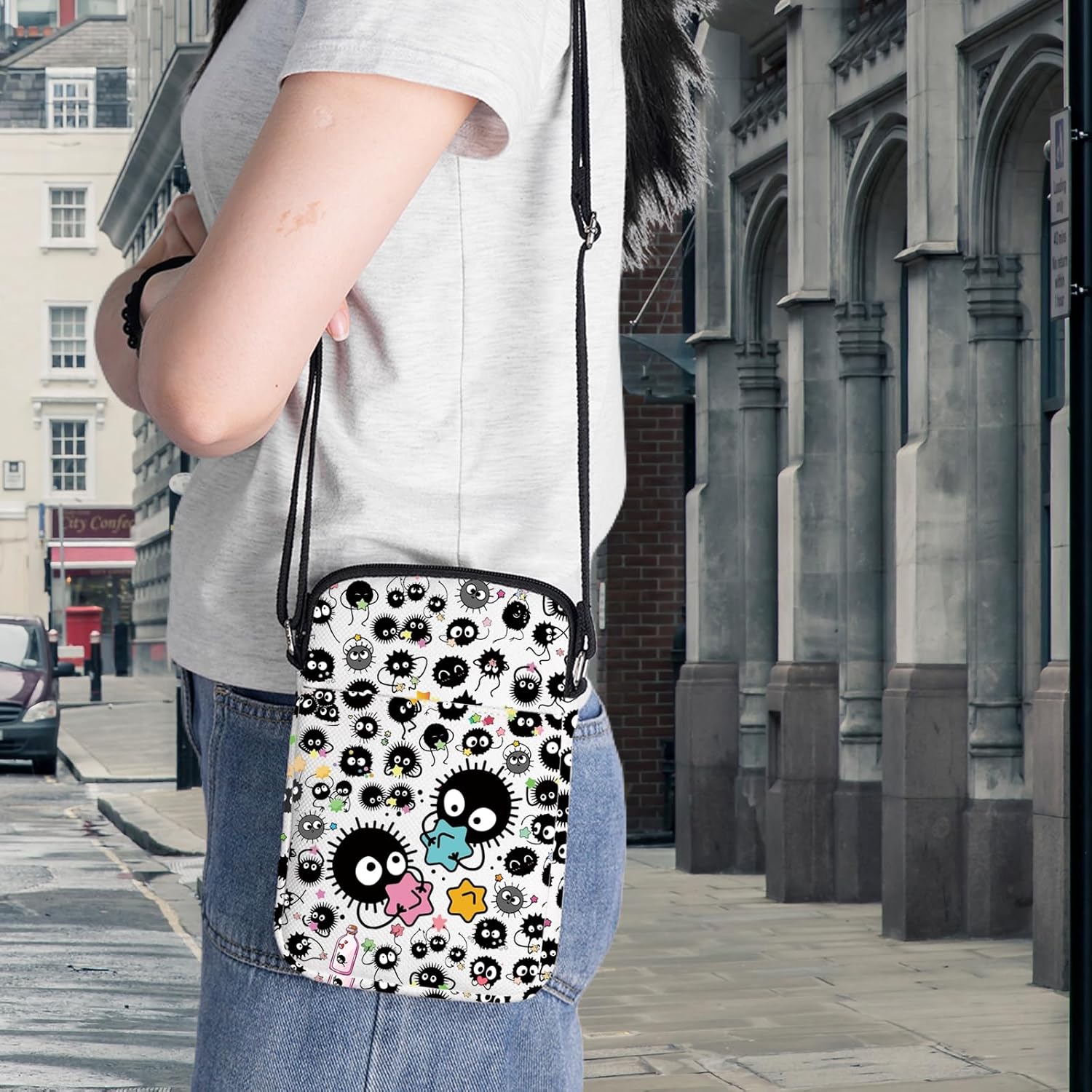 BWWKTOP Soot Spirte Crossbody Bag Animation Fans Gift Kawaii Soot Spirte Shoulder Bag Soot Spirte Anime Merchandise - Image 3