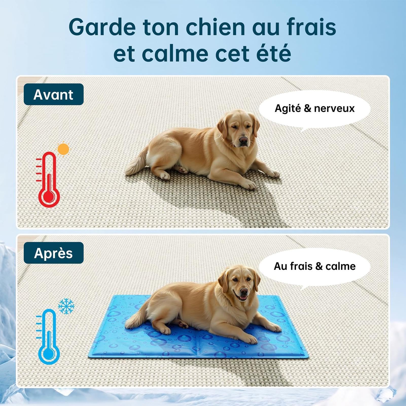 Generisch Alfombrilla de refrigeración para perros, impermeable, lavable, antideslizante | Esterilla de enfriamiento para perros de verano al aire libre para gatitos pequeños y medianos grandes, jaula de caja al aire