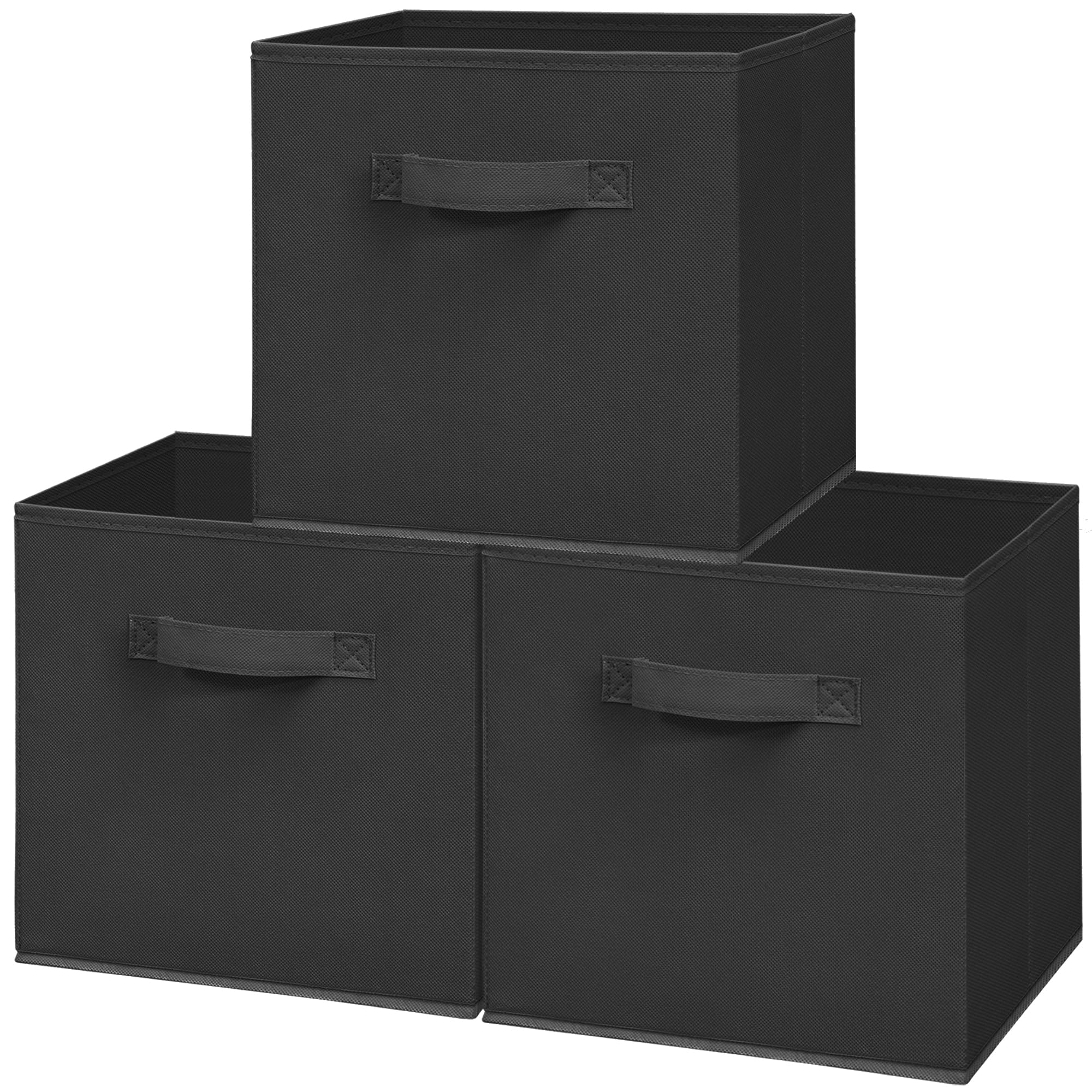 Boîte de rangement pliable en tissu noir pour organiser la bibliothèque du salon et la chambre