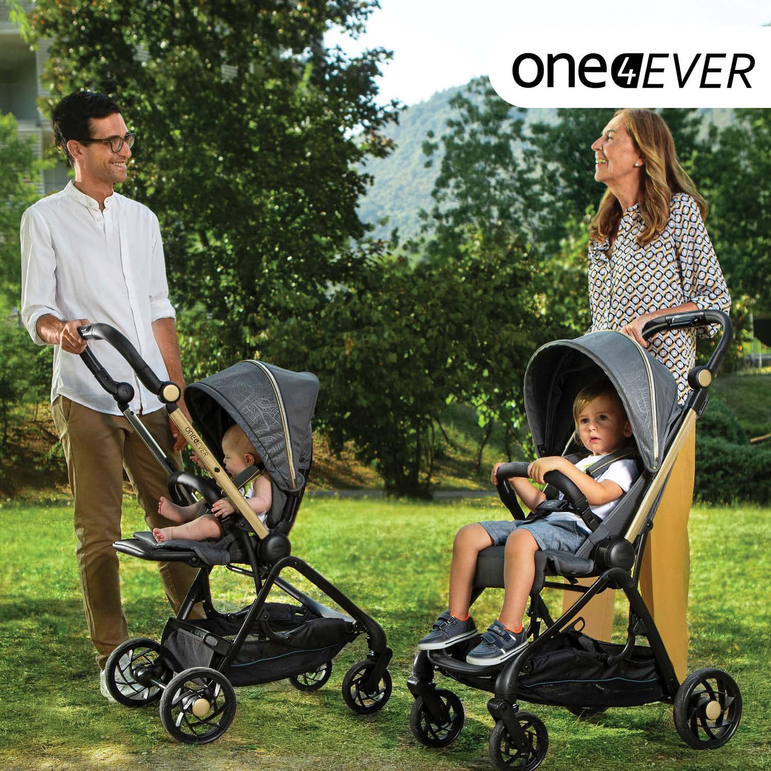 Chicco One4Ever Passeggino Leggero e Compatto, 0 Mesi a 4 Anni, Portata Max 22 kg, Pieghevole, Schienale Reclinable, Chiusura Automatica in 1 Gesto, Capotte Parasole e Parapioggia, Verde