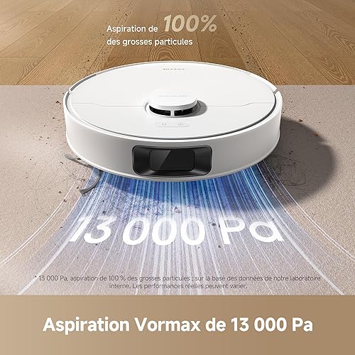 DREAME D20 Robot Vacuum Cleaner 13000Pa,Double Detangle Brush Pet Hair LDS Navigation 2-in-1 Vacuum Cleaner and Mop for Hard Floors Carpets 5200mAh Battery,White - 2