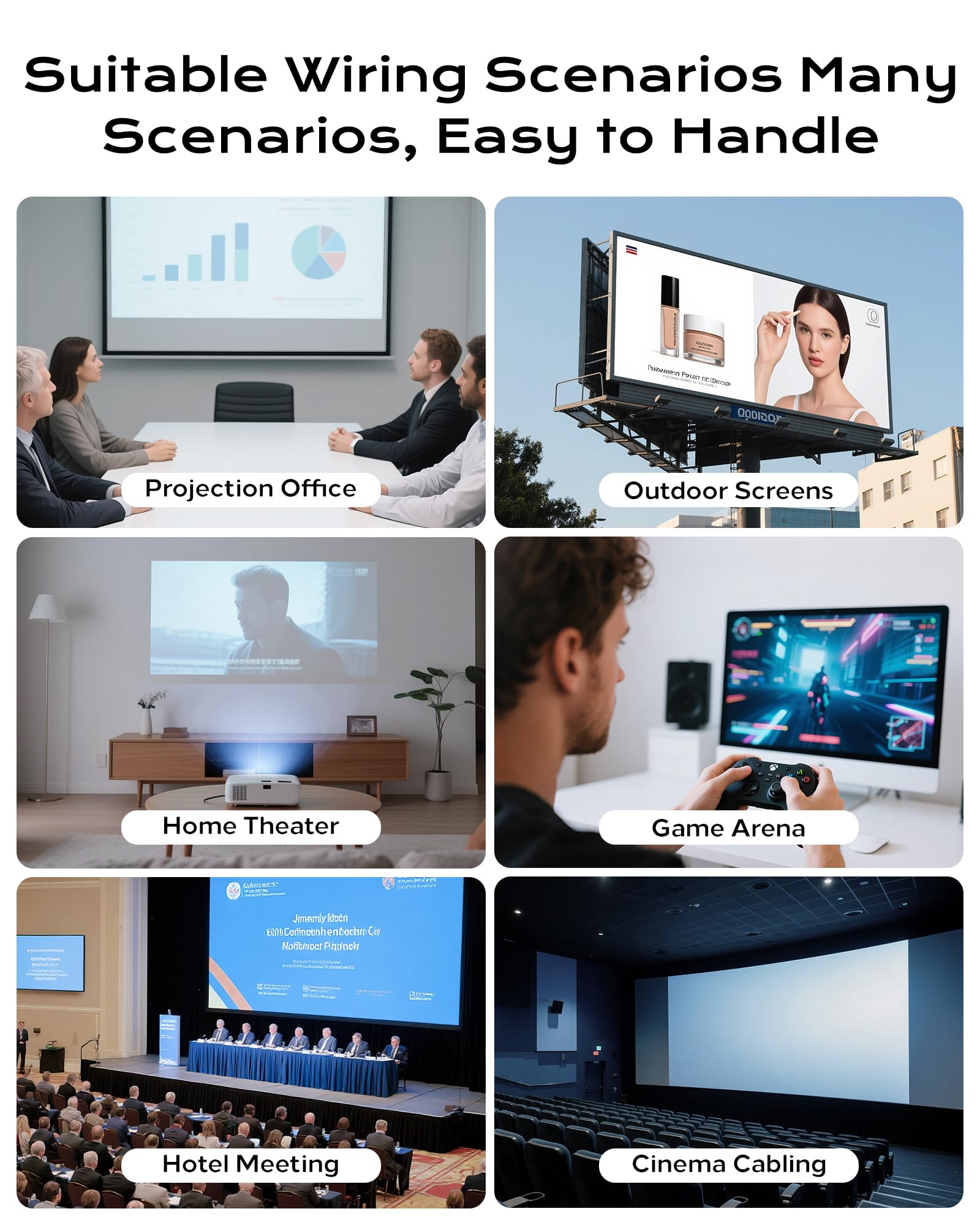 Cable HDMI de fibra óptica 8K de 50 pies, 48 Gbps, HDMI 2.1, cable HDMI de ultra alta velocidad, 8K 60Hz, 4K120Hz, HDCP 2.2 y 2.3, HDR10, compatible con monitor, proyector, HDTV