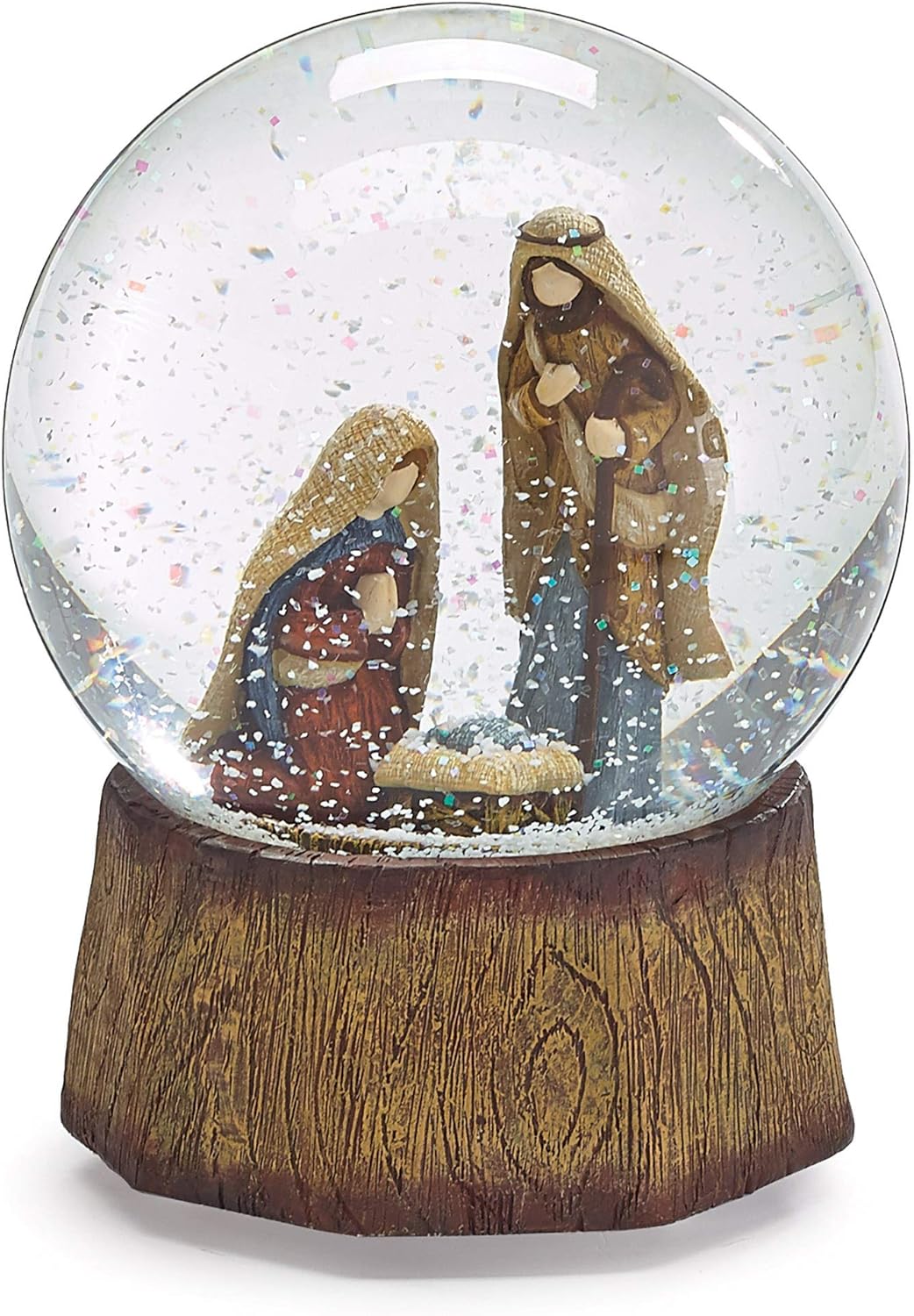 Burton and Burton 9733830 Nativity Snow Globe Plays Silent Night Decor, Multicolor