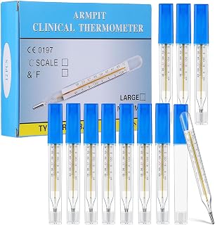 Toyvian 12pcs Glass Temperature Measuring Tools Adults Elderly, Dual Scale ℃ & ℉ Temperature Measurement Accurate for Home Families, Fast Reading