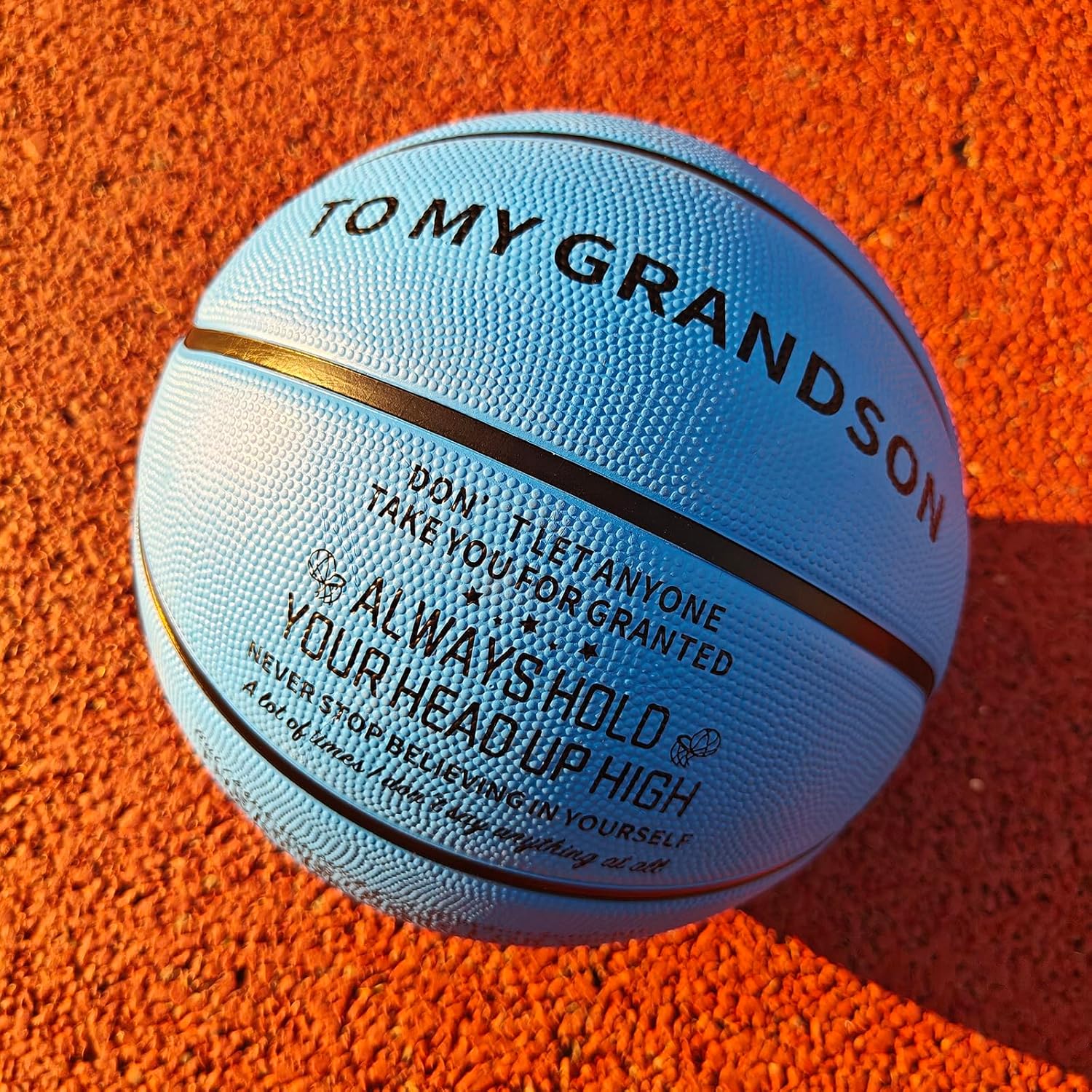 Customized Engraved Basketball,Personalized Size 5(27.5")/7(29.5") Basketballs,Inspirational Gift,Perfect for Birthdays and Special Occasions,Premium Rubber Basketball with Pump Included(Deflated)