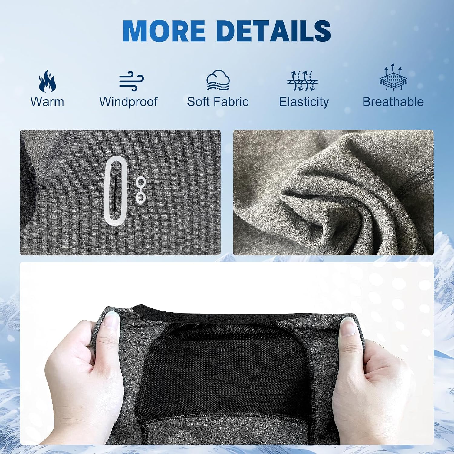 Ski Mask Balaclava Winter Balaclava Windproof Face Hood for Motorcycle Cycling Unisex Universal Size image 4