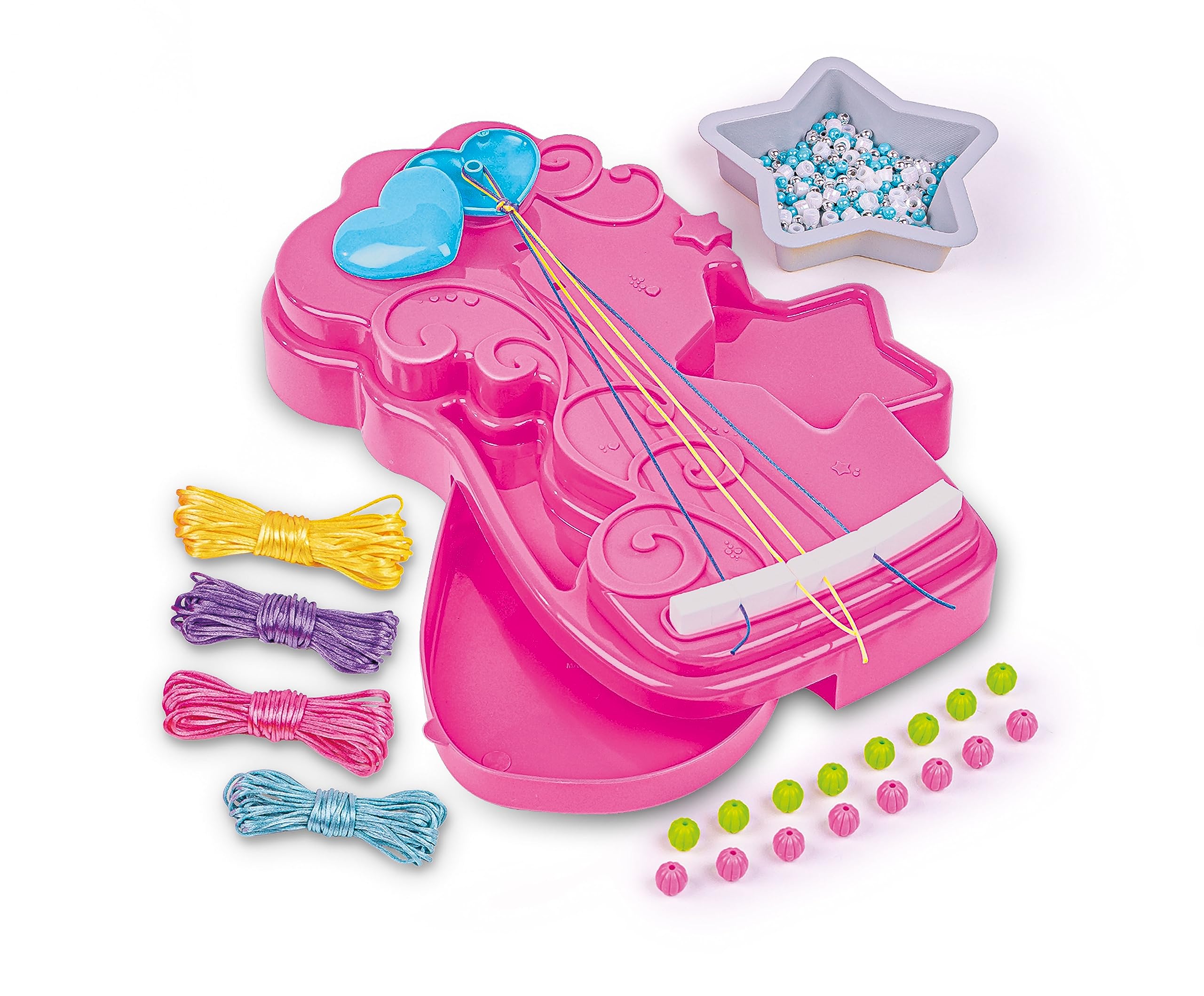 Clementoni Crazy Chic - Friendship Bracelets Mania, Kit Creativo per Bambini 7+ Anni per Creare Braccialetti dell'Amicizia con Telaio, Perline Colorate e Cordini Glam, Made in Italy, 18785