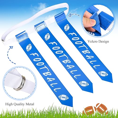 Miniatura 3 de Juego de 14 cinturones de fútbol con bandera para niños, 42 banderas de fútbol, 4 conos, 1 bolsa, bandera de juegos de fútbol para niños, jóvenes y