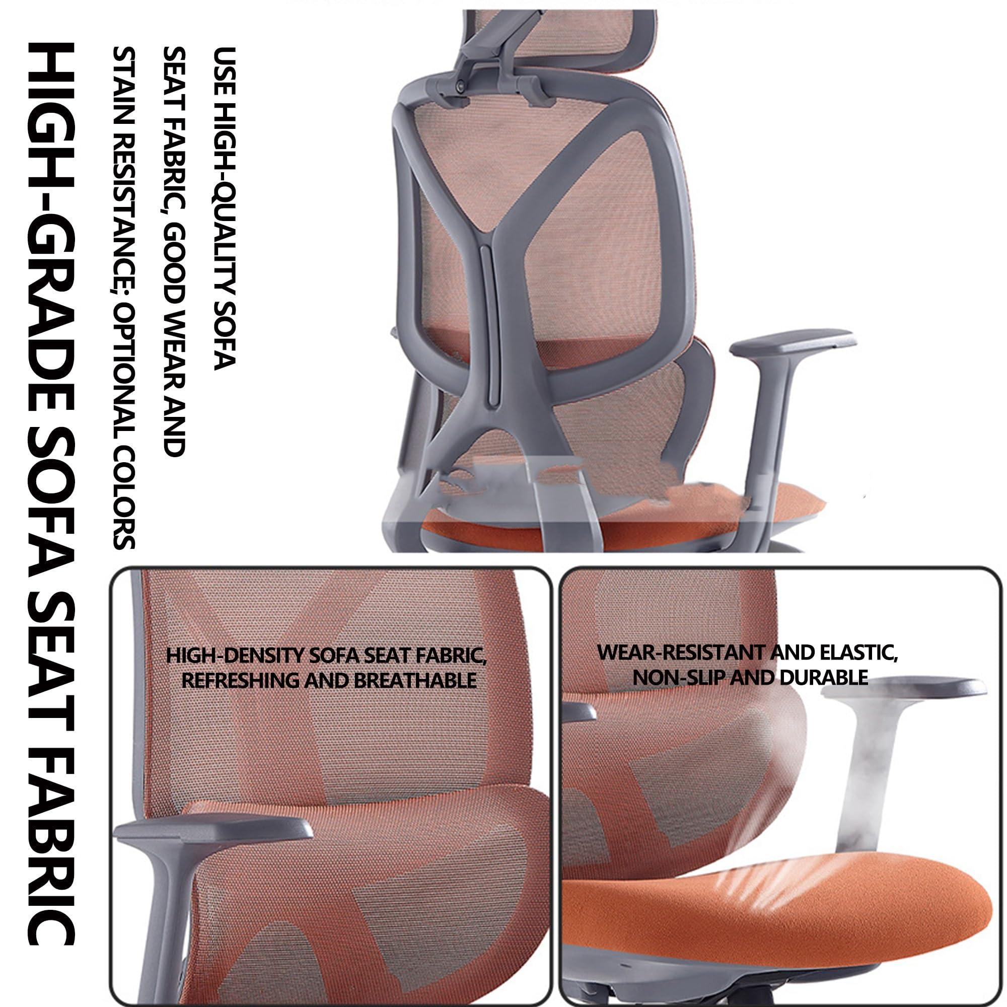 Ergonomischer Büro-Gaming-Stuhl mit verstellbarer Fußstütze, komfortables Mesh-Design für schwere Benutzer, geräumiger Schreibtischsitz für Arbeit und Gaming, perfekt für Führungskräfte und Wohnzimmer