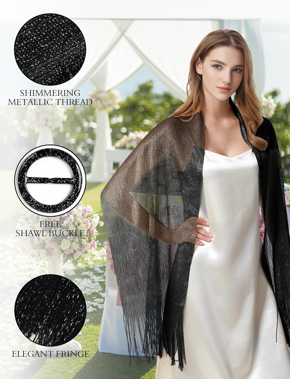 Shawls and Wraps for Evening Dresses, Womens Shawls and Wraps, Dressy Shawls and Wraps for Evening Wear - Image 3