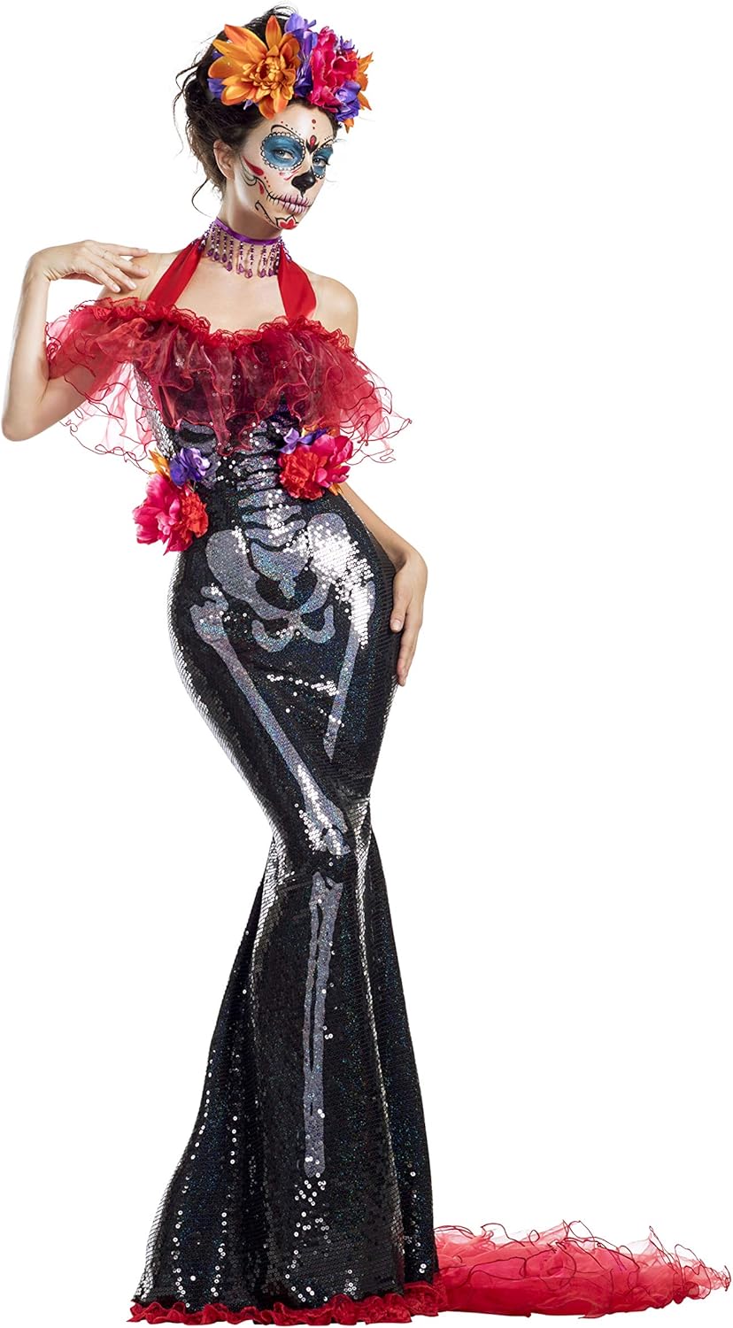 Party King Women's Glamour Muerta Day of The Dead Adult Costume