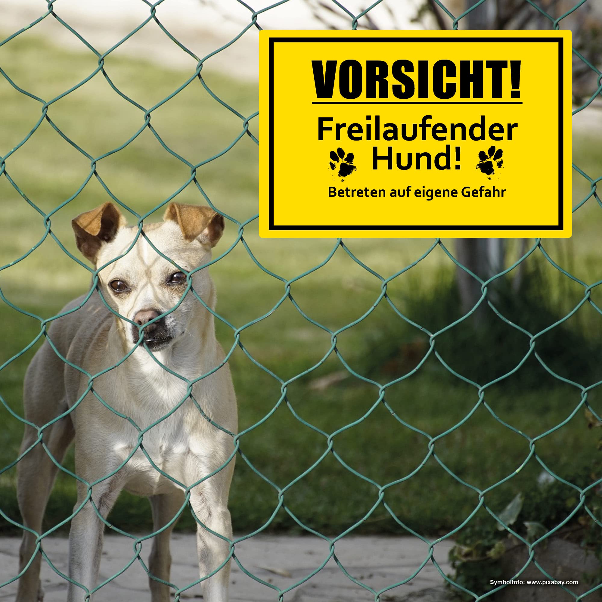 STROBO XXL Vorsicht Dog Sign 30 x 40 cm Made of Sturdy PVC Hard Foam Board 5 mm Warning before the Dog Sign with UV Protection Pack of 2 - Image 2