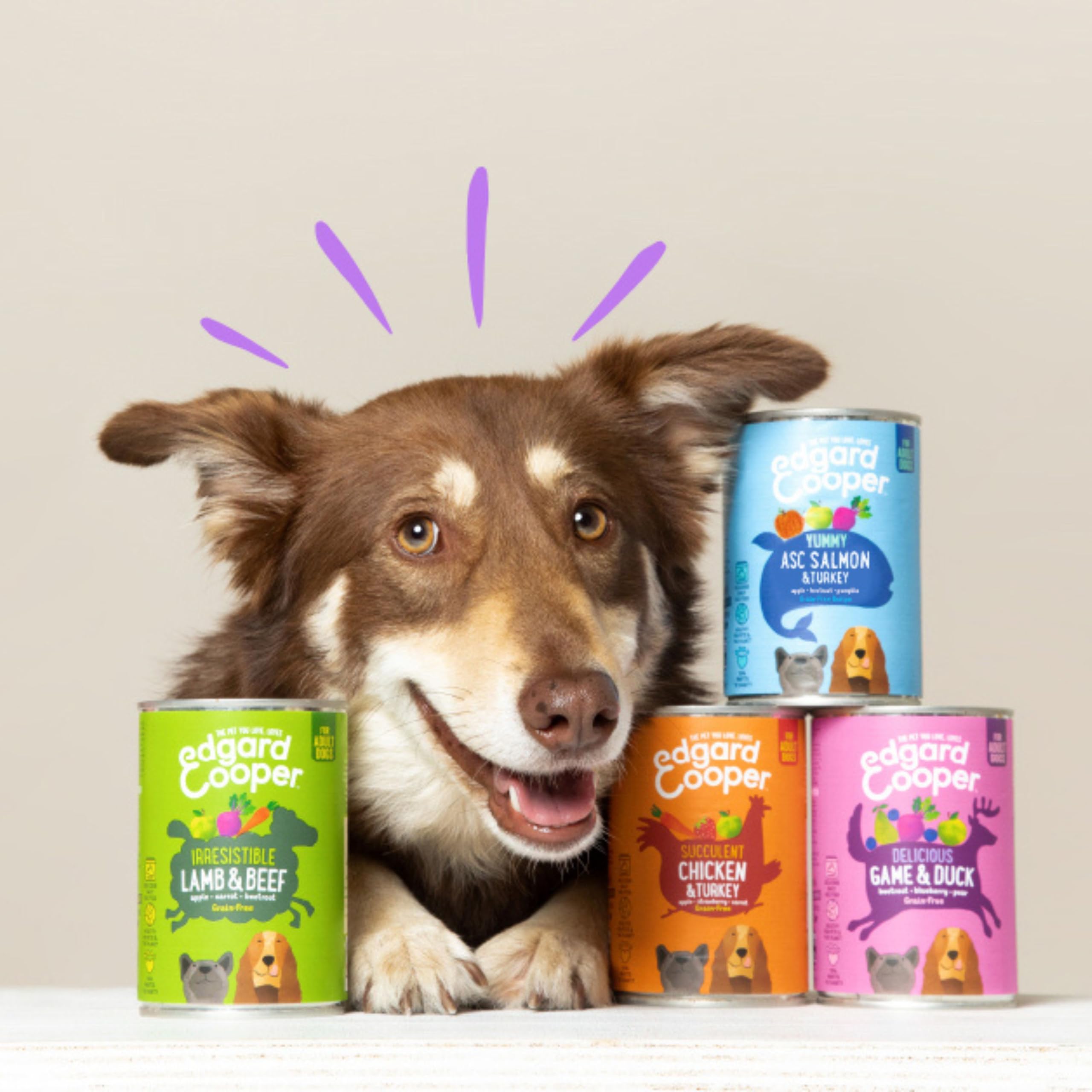 Edgard & Cooper Karma dla psów, mokra karma dla psów, dla dorosłych, bez zbóż, mokra, naturalna dziczyzna i kaczka, 400 g x 6 z dużą ilością świeżego mięsa i pożywnych podrobów, zrównoważona karma