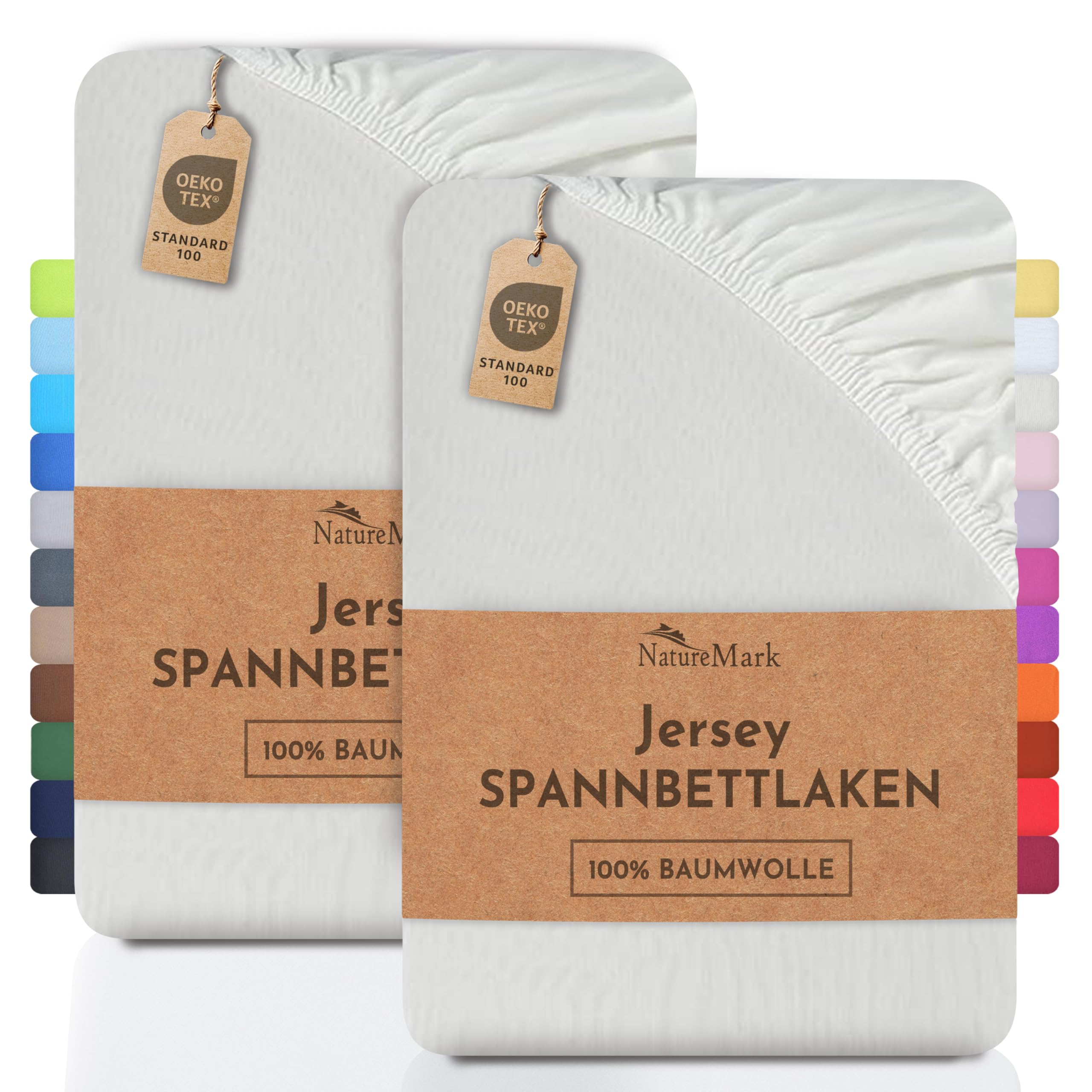 2 Jersey Spannbettlaken Spannbetttuch Baumwolle Qualität Ökotex Standard 100