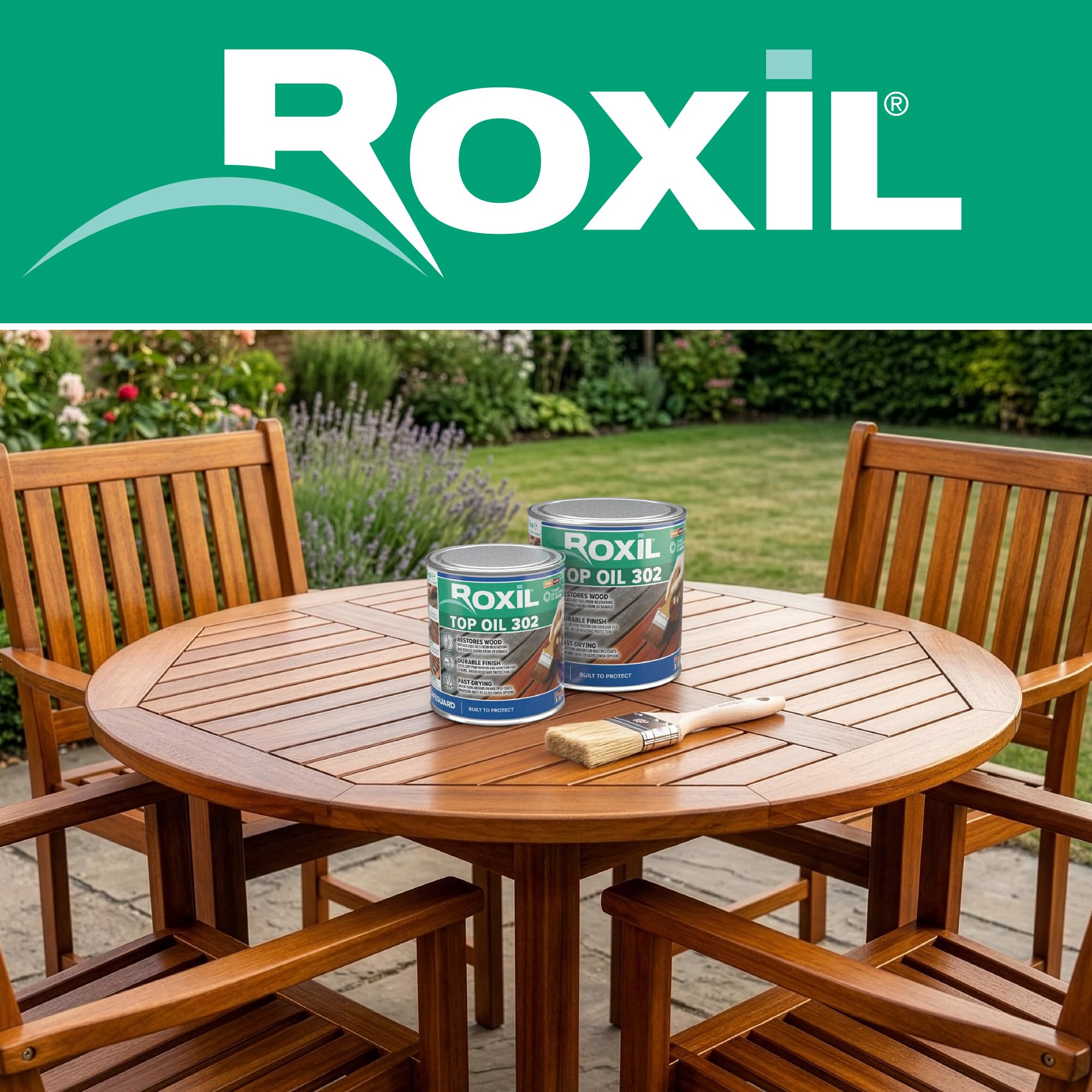 Roxil Olio Impermeabilizzante per Legno Esterno 1L Finitura Opaca Asciugatura Rapida