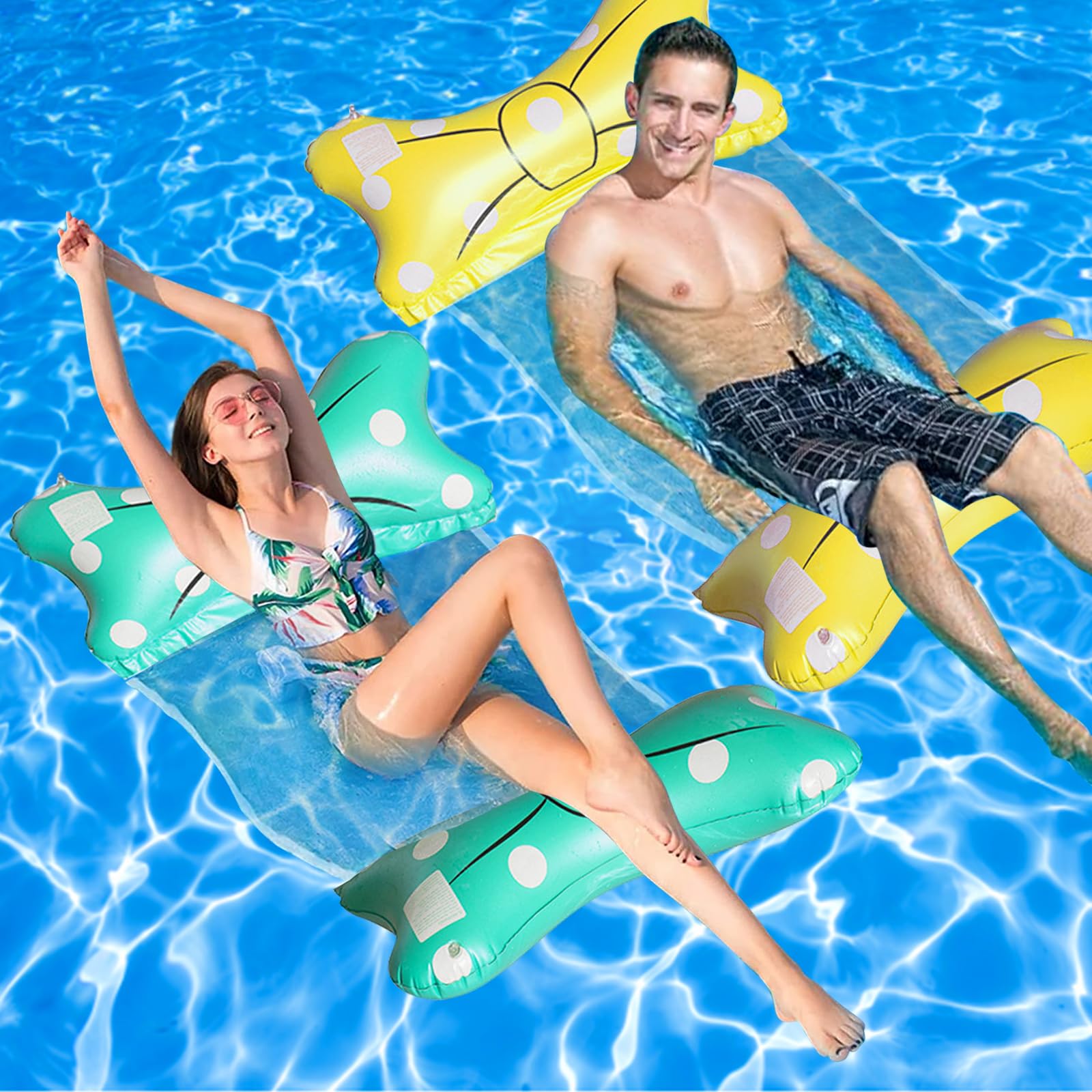 Hamaca inflable 4 en 1, 1 hamaca de agua, 1 hamaca de agua, colchón de aire para piscina, colchón de aire portátil, piscina, cama inflable, hamaca de agua inflable